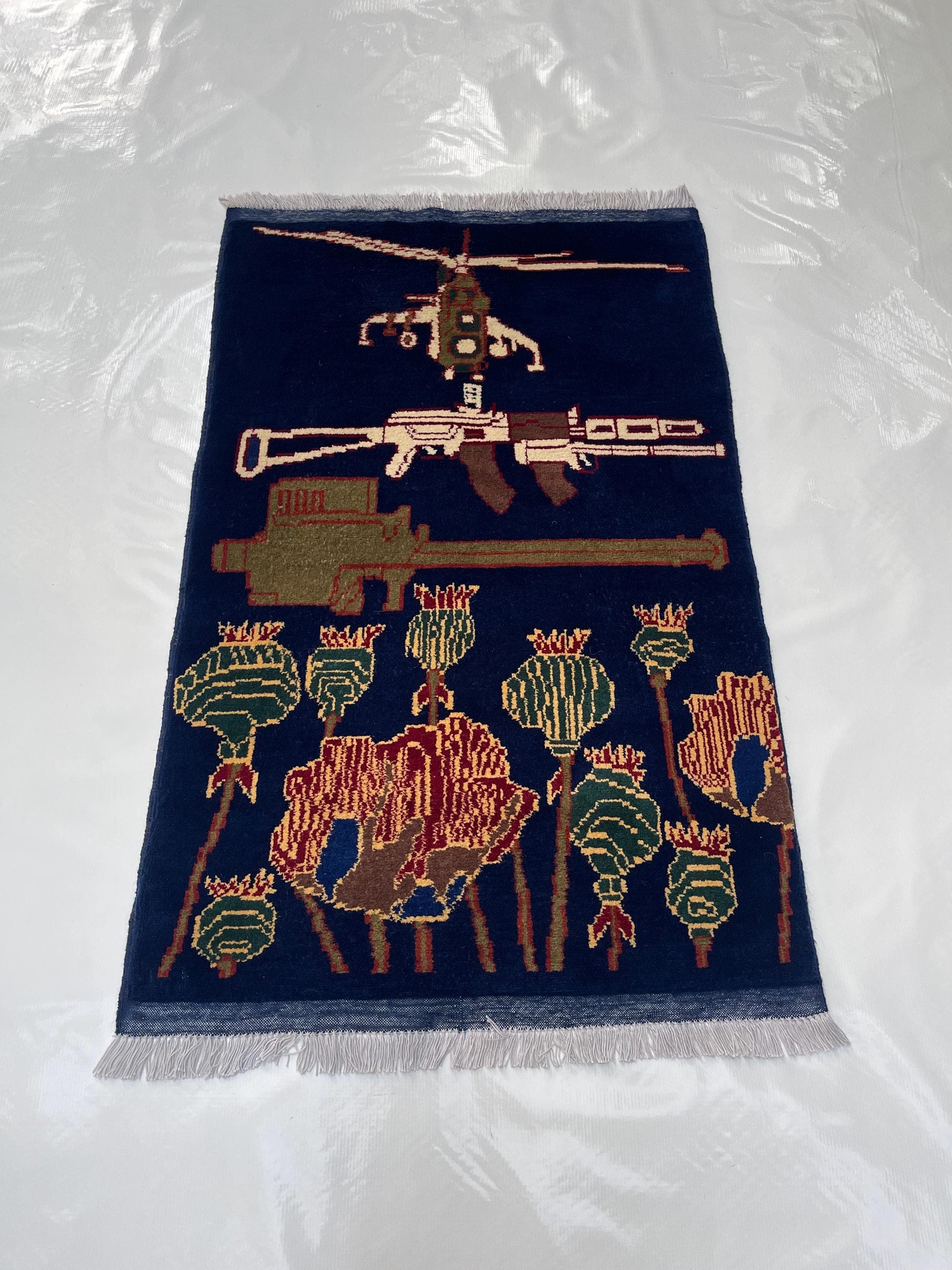 130x82 cm Afghan war rug wool war rug beautifully made Merinos war rug Area rug handicrafts opiume  #772