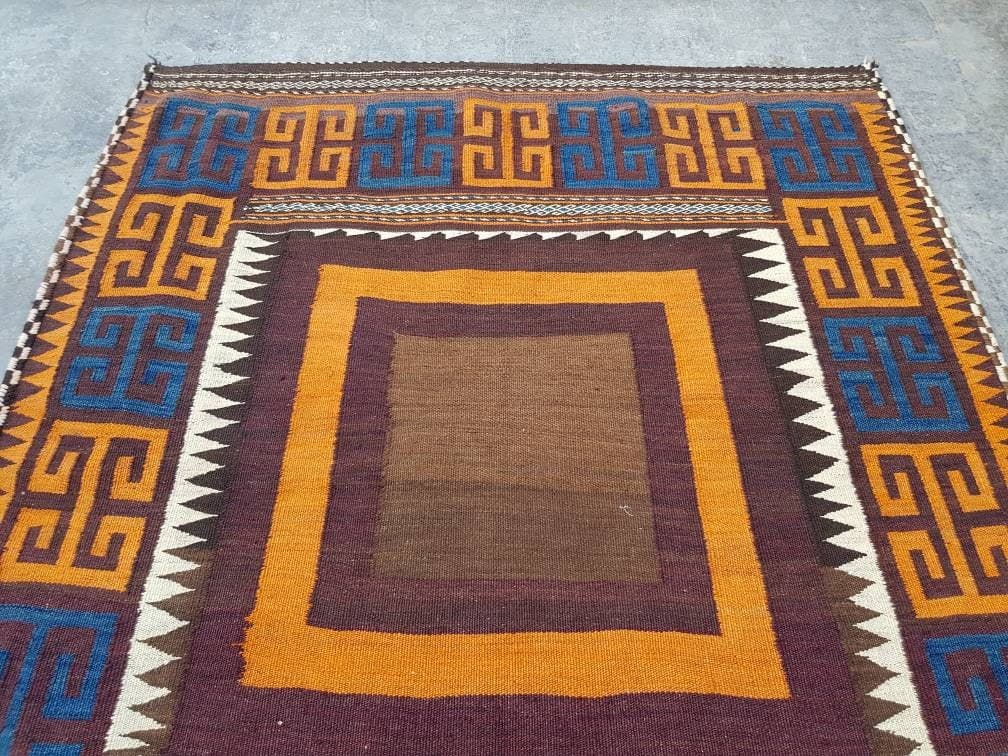 5'7"×4'7" feet Afghan kilim nice quality wool kilim rug flat weave decorative kilim handmade kilim rug Nomadic rug tapestry Weave - image 5