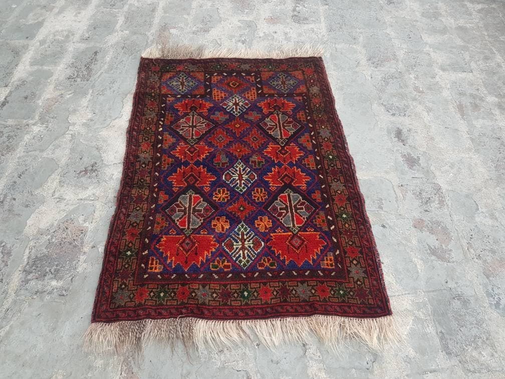 100x69 cm Handmade Afghan baluch prayer rug nice quality wool rug tribal vintage prayer mat mini prayer mat gift