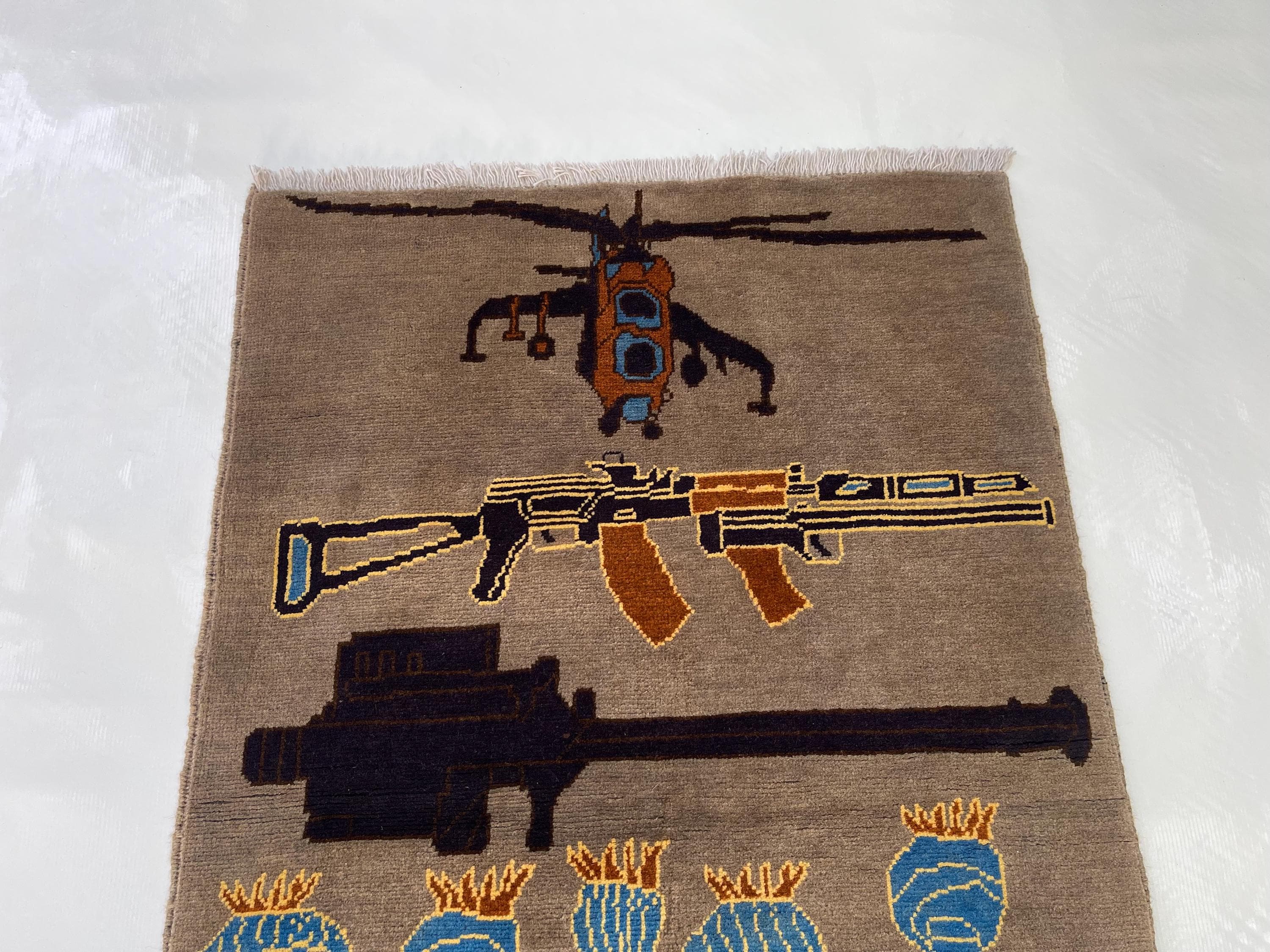 122x85 cm War rug Ethnic Afghan rug handmade rug Beautifully made wool rug afghan rug handicrafts folk art #665 - image 3