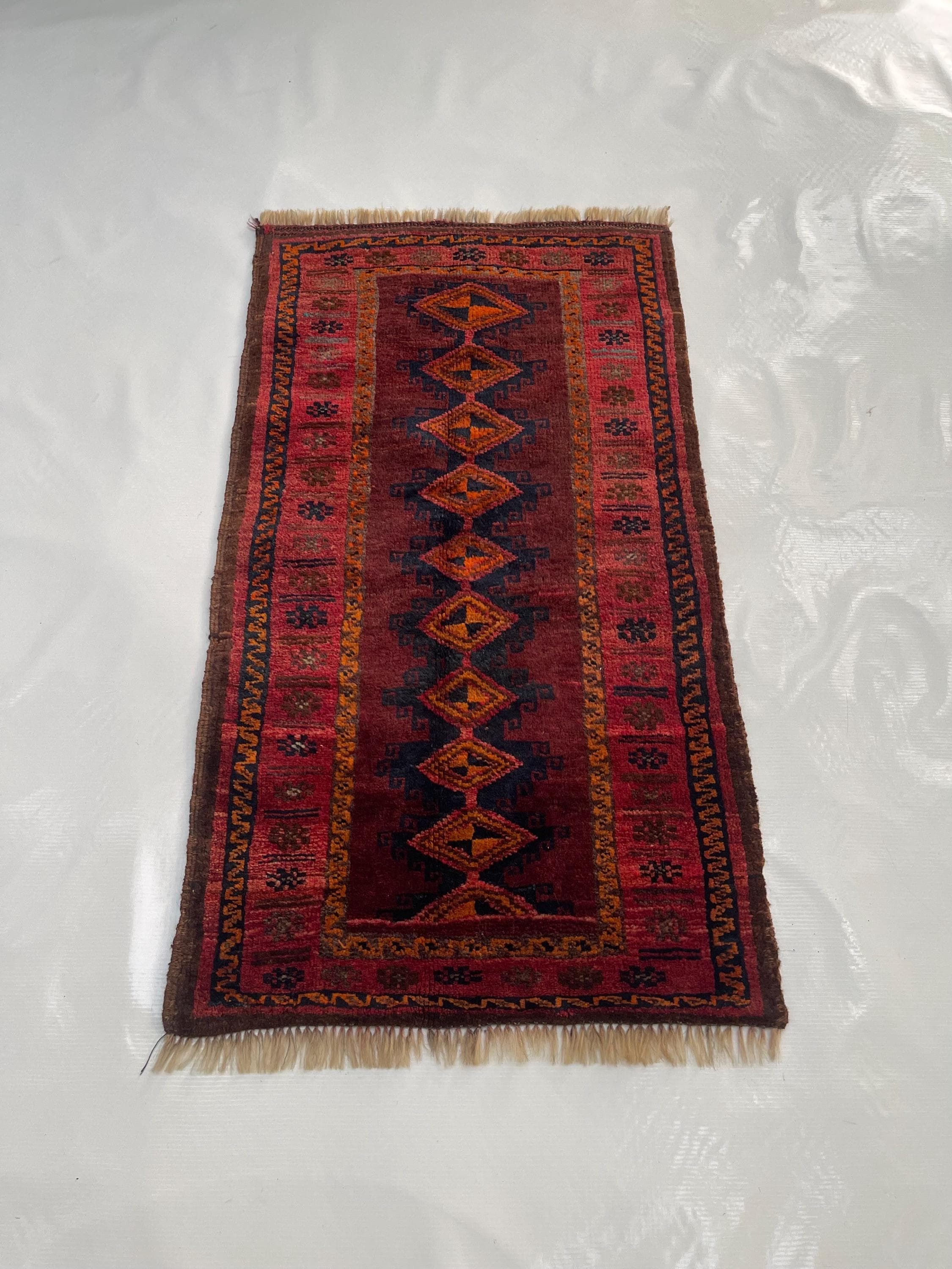 104x56 cm Handmade baluch rug best wool rug small oriental rug Afghan beloch vintage rug doormat decorative mini rug #843