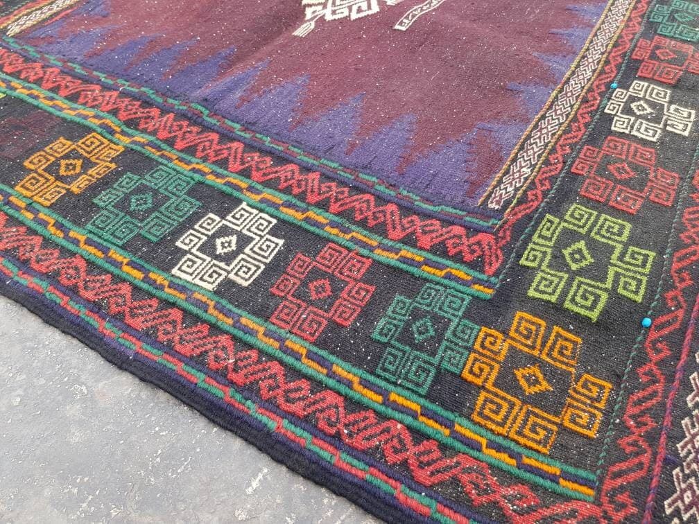 4'x4' ft Afghan kilim nice quality wool kilim rug flat weave decorative kilim handmade square kilim - image 5