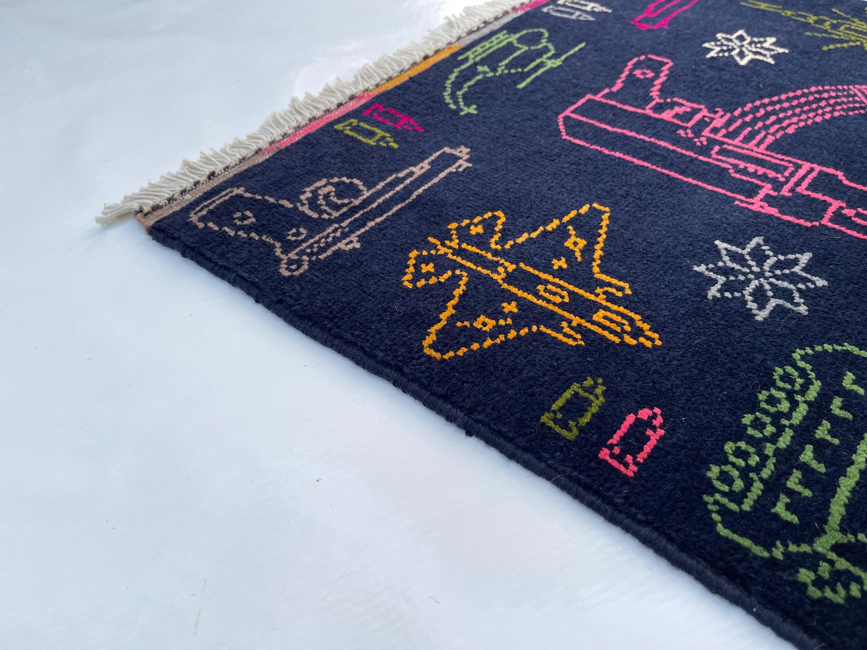 70x61cm war rug wool rug oriental war art mini war rug Afghan war handicrafts naokar rug Merinos wool rug ethnic rug #793 - image 5