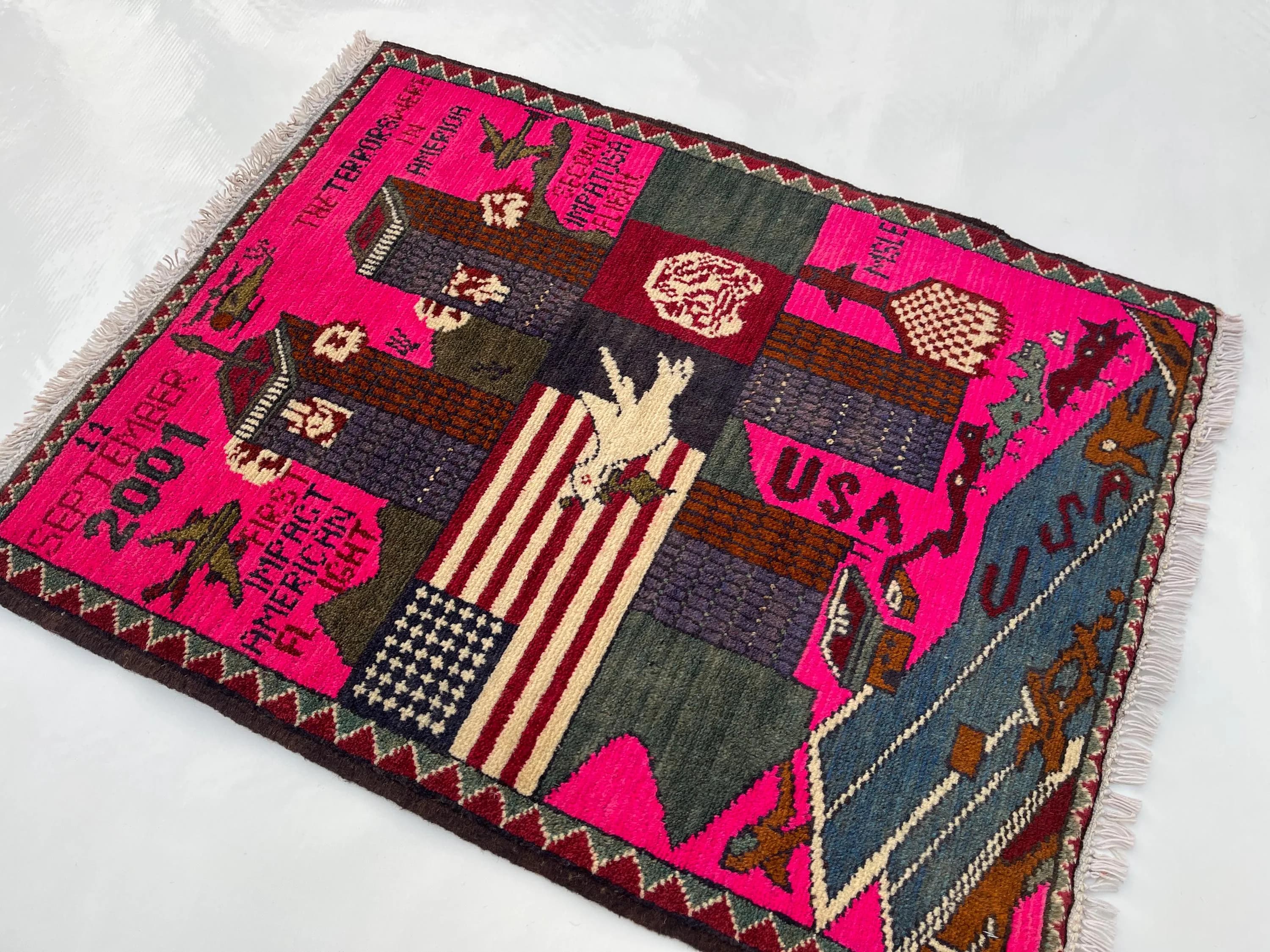 75x59 cm Ethnic Handmade Afghan war rug Beautifully made wool rug Nomadic Rug Oriental War Rug mini rug 9//11 handicrafts #264 - image 3