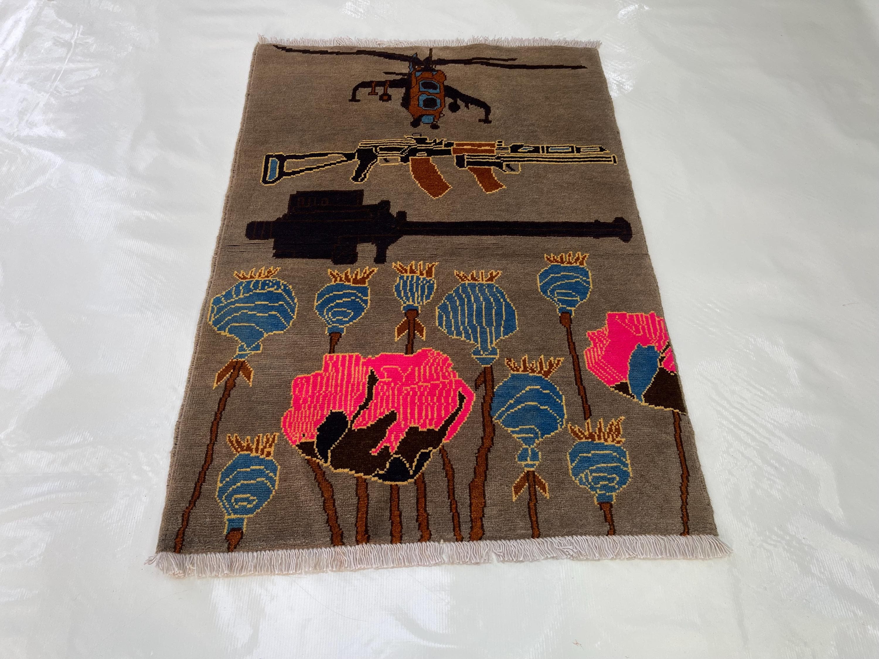 122x85 cm War rug Ethnic Afghan rug handmade rug Beautifully made wool rug afghan rug handicrafts folk art #665 - image 4