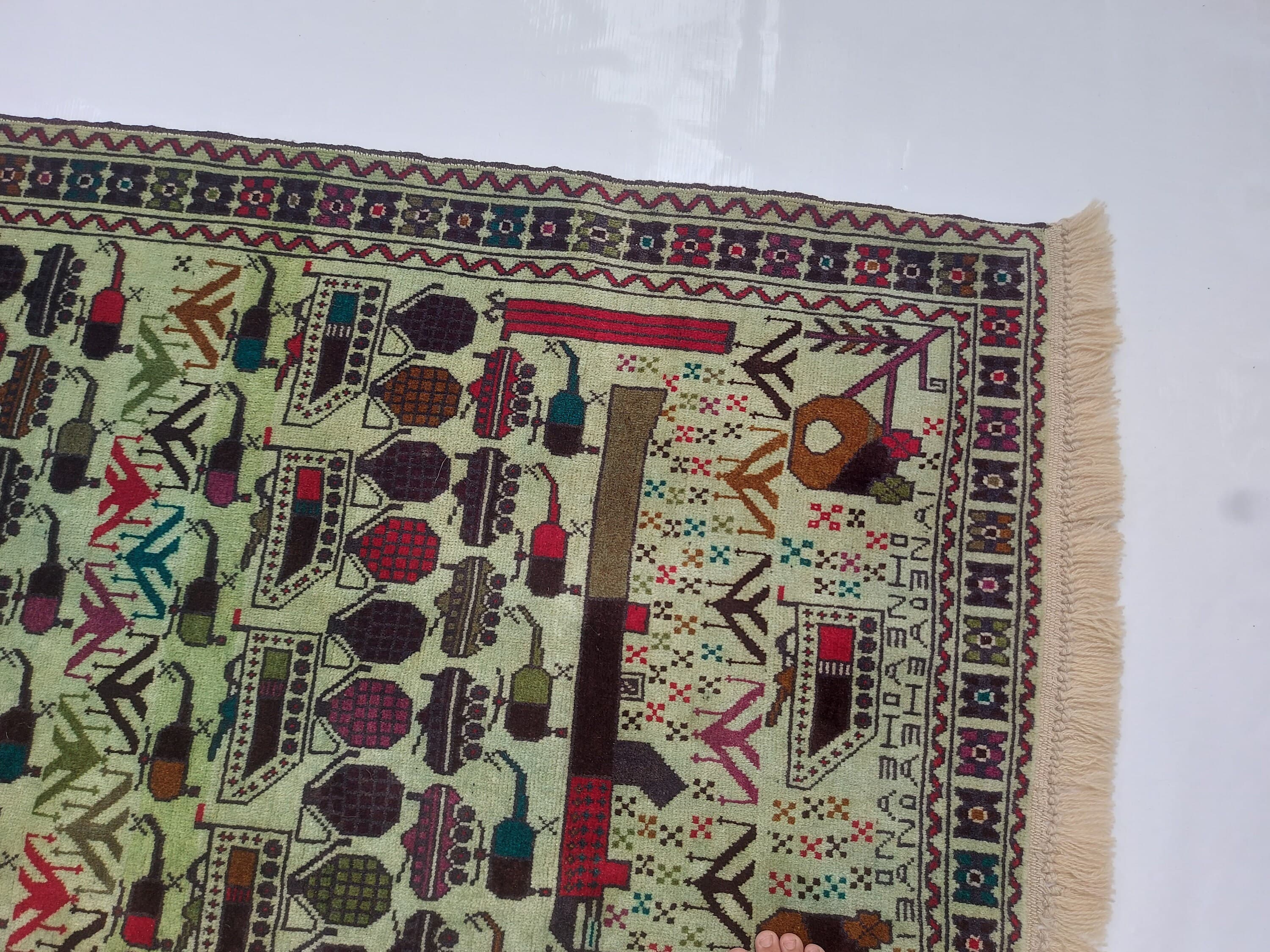 145x90 CM Classic afghan war rug wool rug oriental war art Shindand Tribal baluch rug oriental area rug handmade rug handicrafts #189 - image 4