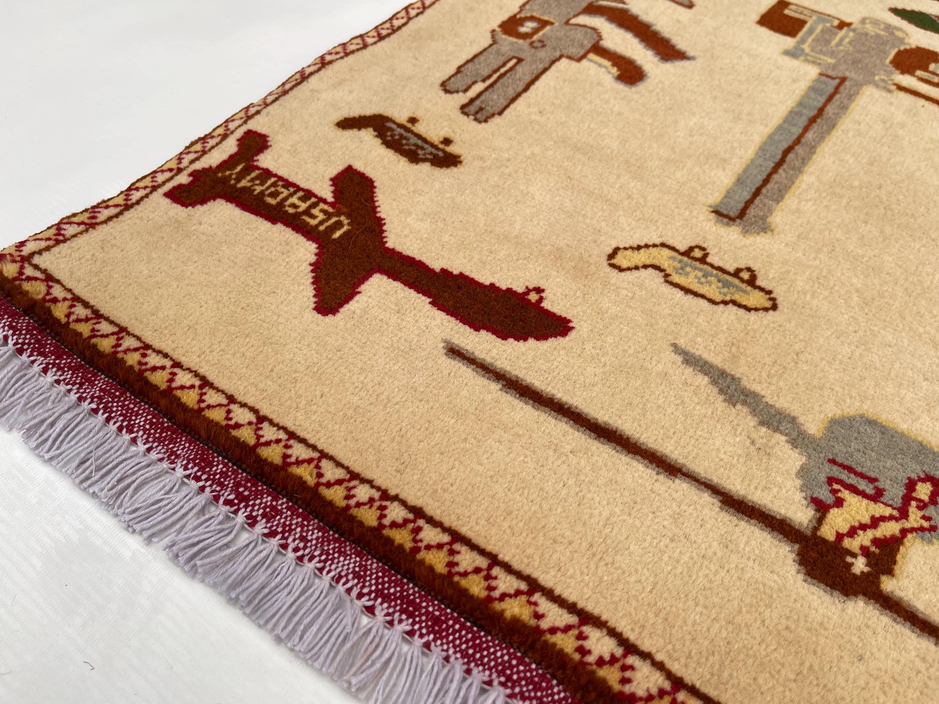 79x62 cm Classic Handmade Afghan war rug Beautifully made wool rug Nomadic Rug Oriental War Rug mini rug handicrafts #388 - image 5