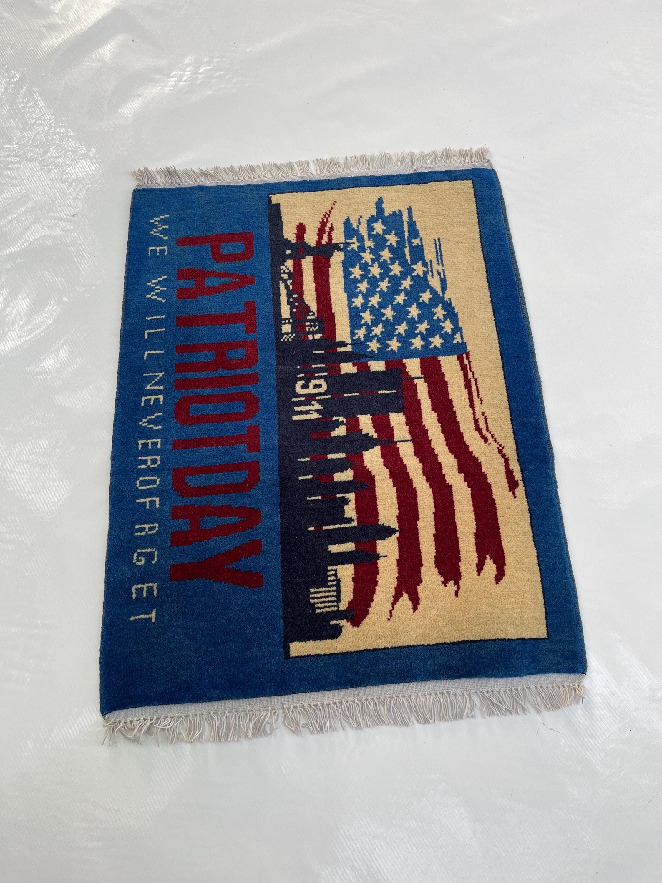 78x59 cm Classic Handmade Afghan war rug Beautifully made wool rug Nomadic Rug Oriental War Rug mini rug 9//11 twin towers  #675 - image 3