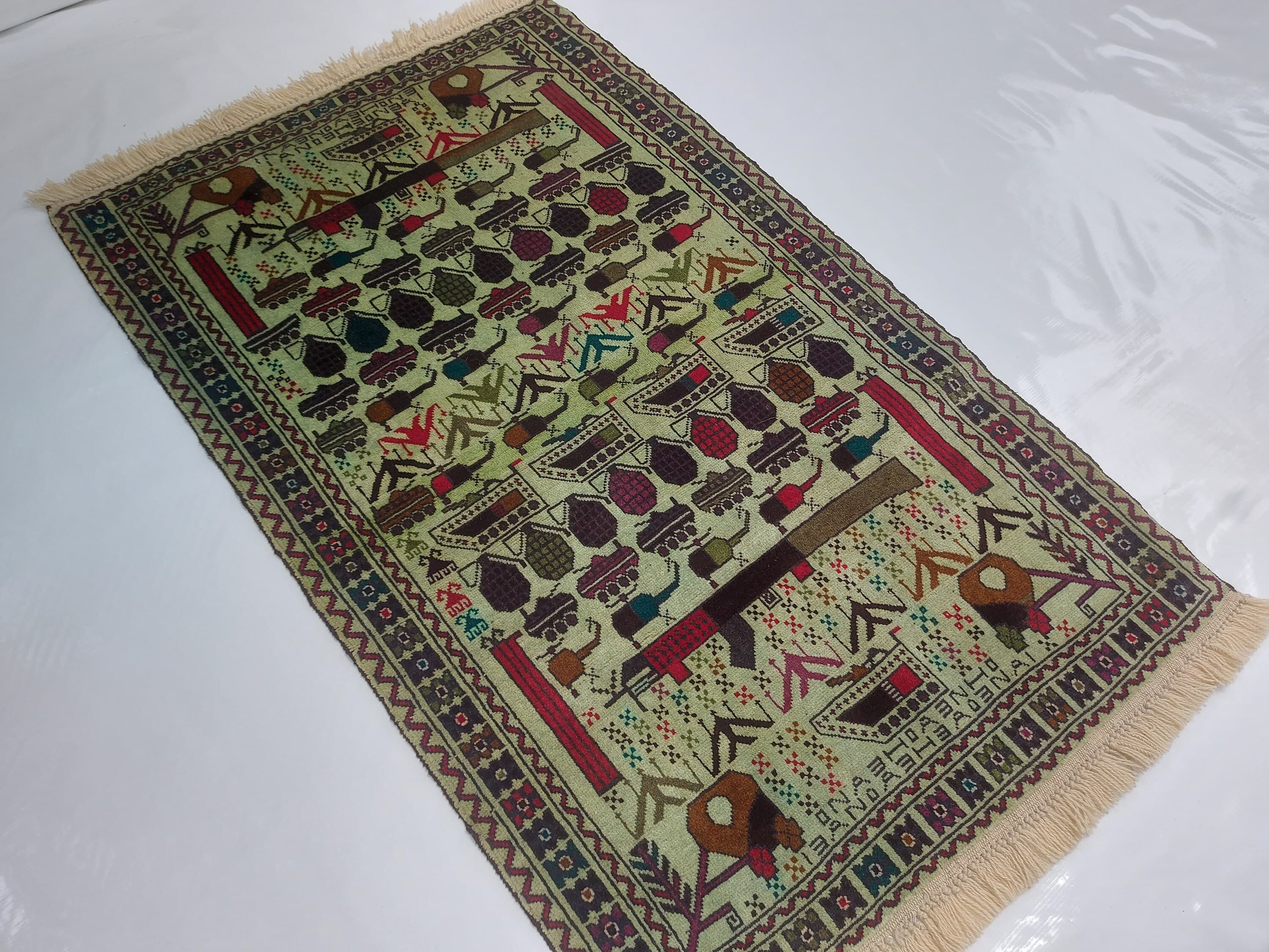 145x90 CM Classic afghan war rug wool rug oriental war art Shindand Tribal baluch rug oriental area rug handmade rug handicrafts #189 - image 3
