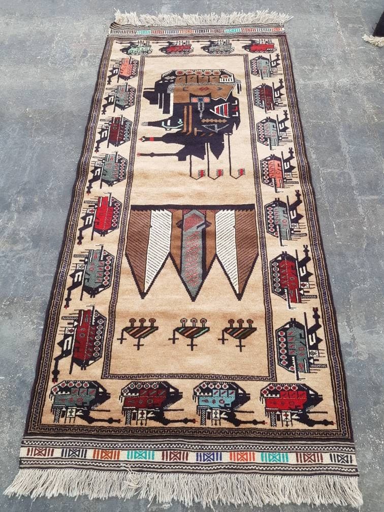 7'x3'2" feet Handmade Afghan baluch war rug runner wool rug oriental area rug fine quality - image 4