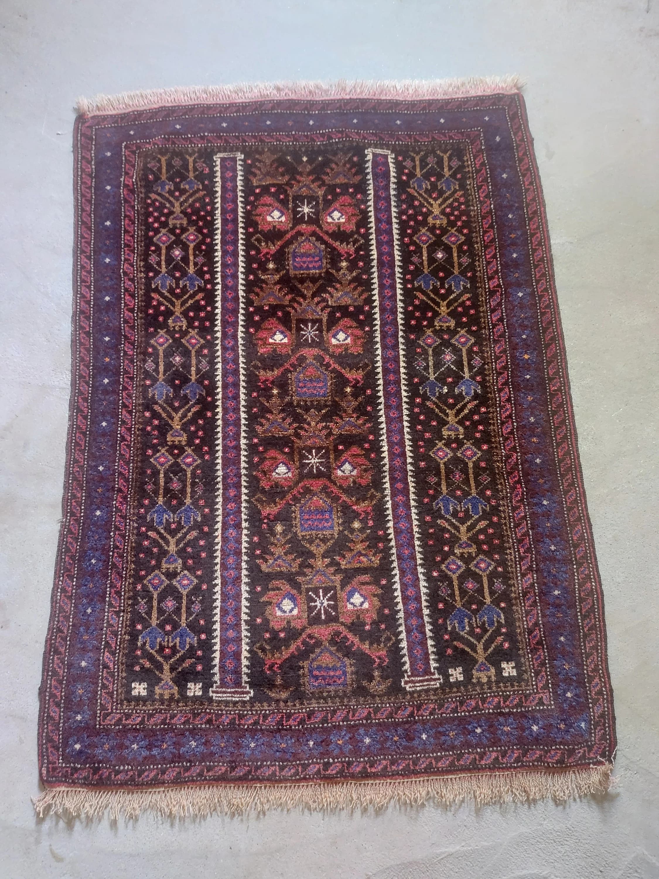 5'×3' Classic Afghan rug nice thaimani tribal rug oriental area rug vegetable dyed handmade vintage rug Baluch rug