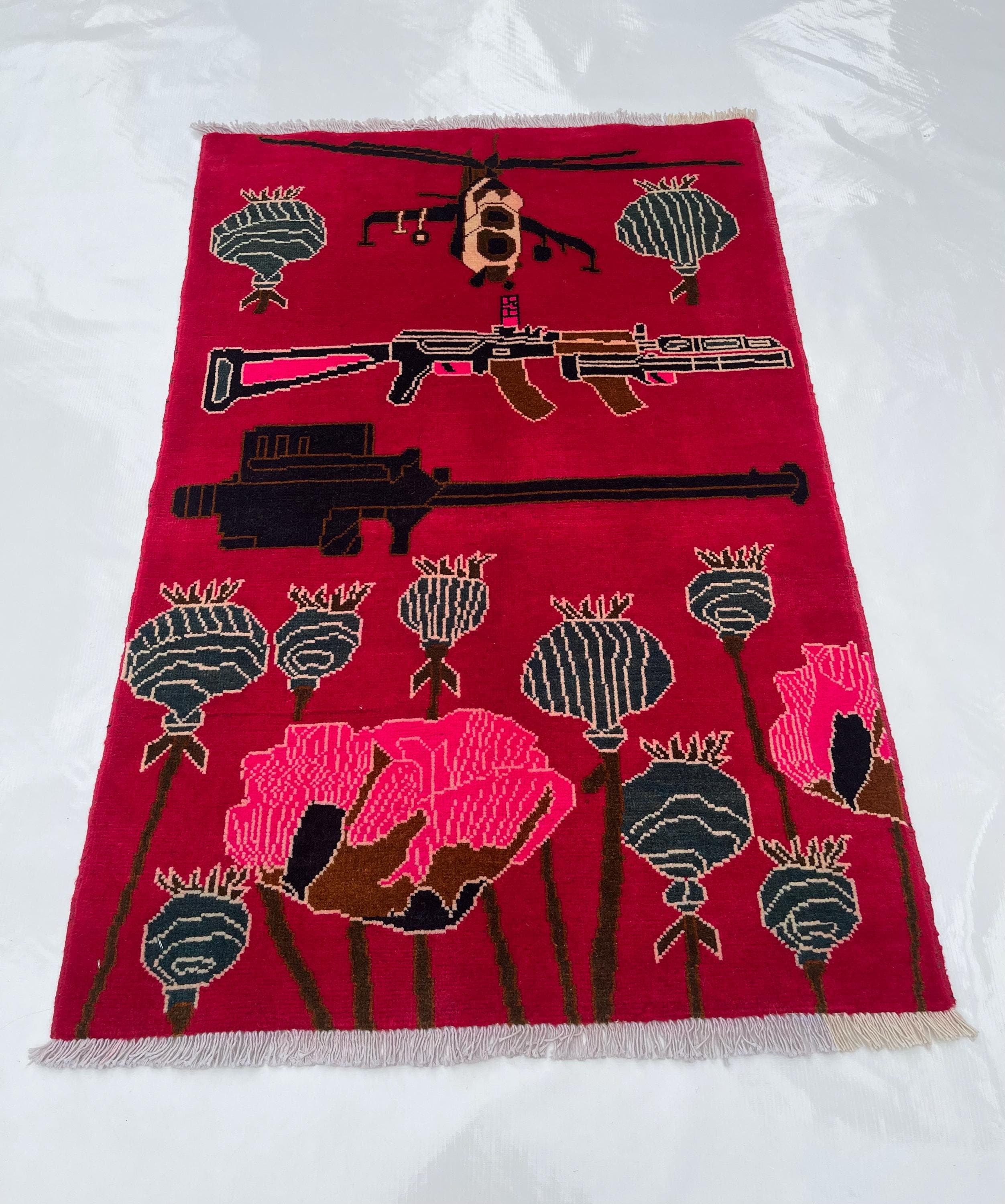 108x80 cm Classic Handmade Afghan war rug Beautifully made wool rug Nomadic Rug Oriental War Rug mini rug Opiume#351