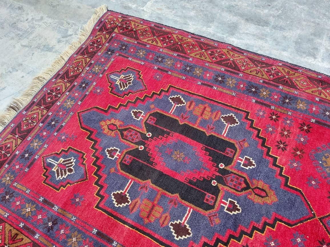 12'2"x4' ft Handmade Afghan baluch runner nice vintage wool rug oriental rug runner Hallway rug - image 3