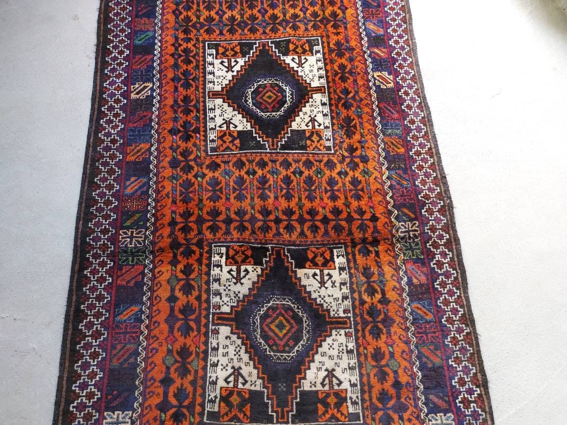 6'8"×3'5" feet Handmade Afghan baluch rug nice wool rug vintage rug decorative rug Ethnic