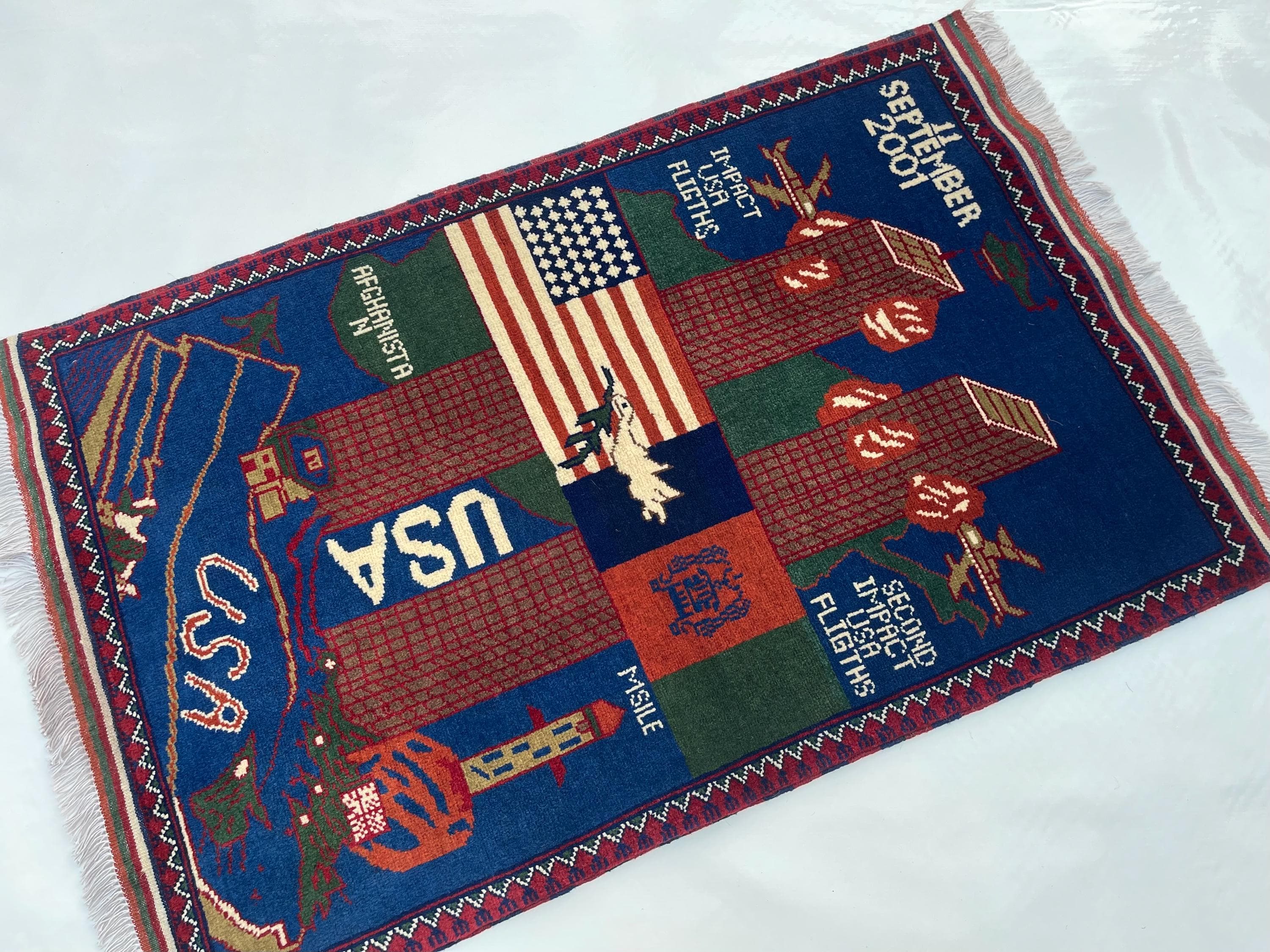130x82 cm Handmade Afghan war rug Beautifully made wool rug Nomadic Rug Oriental War Rug large rug 9//11 handicrafts #259 - image 5