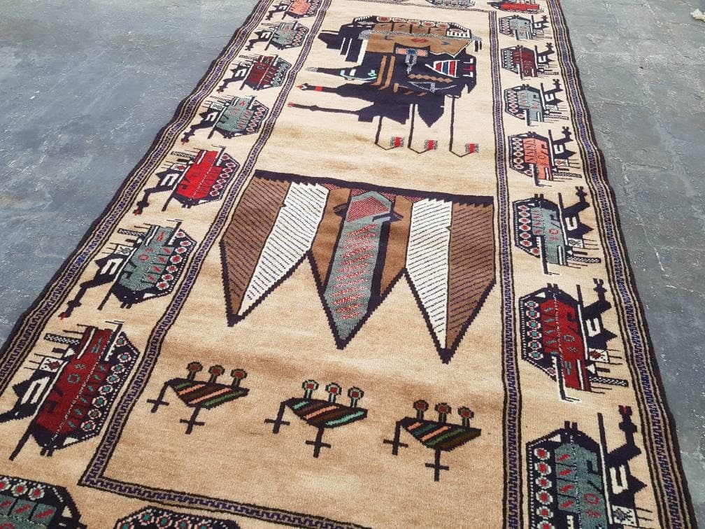7'x3'2" feet Handmade Afghan baluch war rug runner wool rug oriental area rug fine quality - image 5