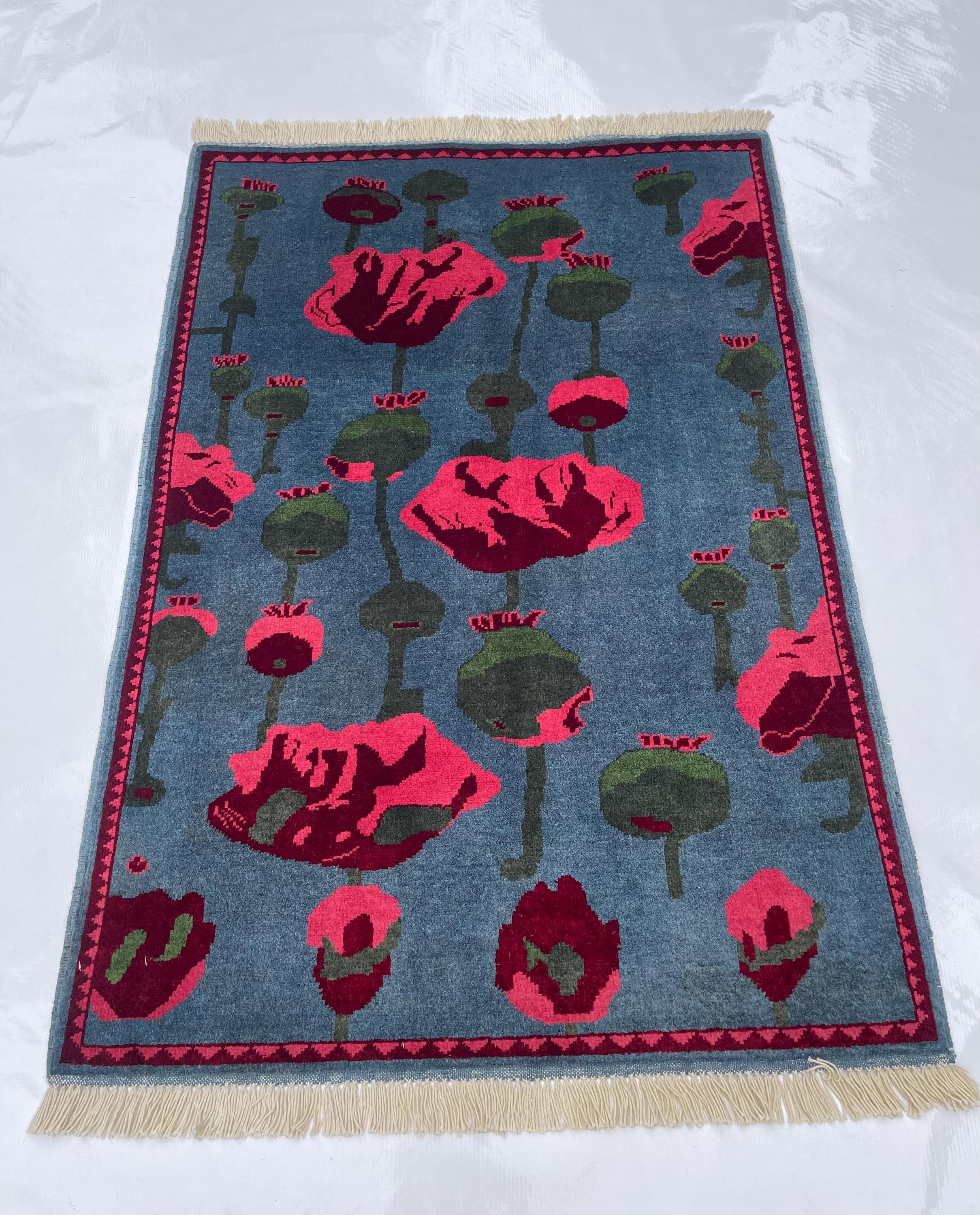 123x85 cm Classic Handmade Afghan war rug Beautifully made wool rug Nomadic Rug Oriental War Rug mini rug Opiume#363