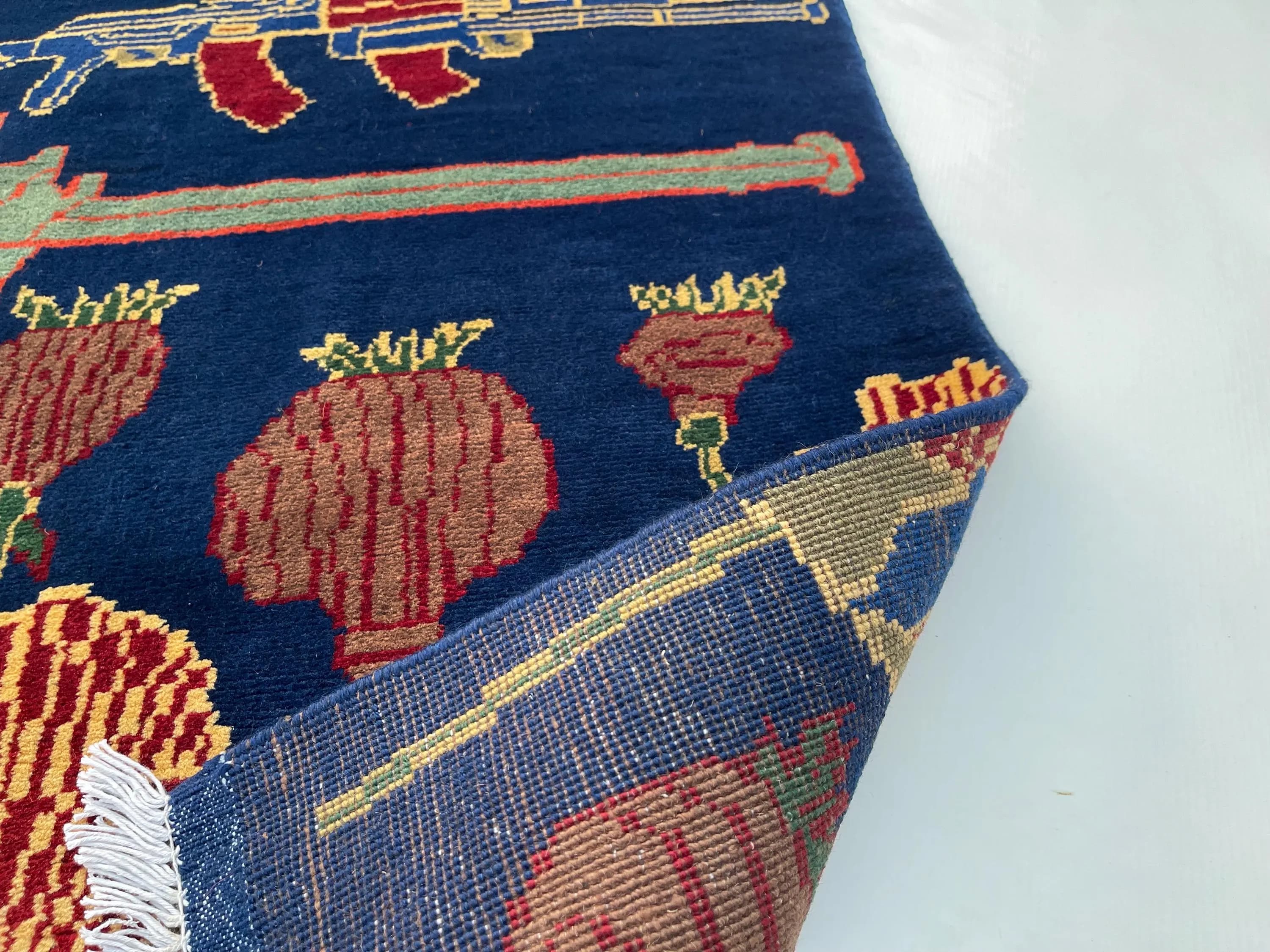 130x82 cm Afghan war rug wool war rug beautifully made Merinos war rug Area rug handicrafts opiume #772 - image 5