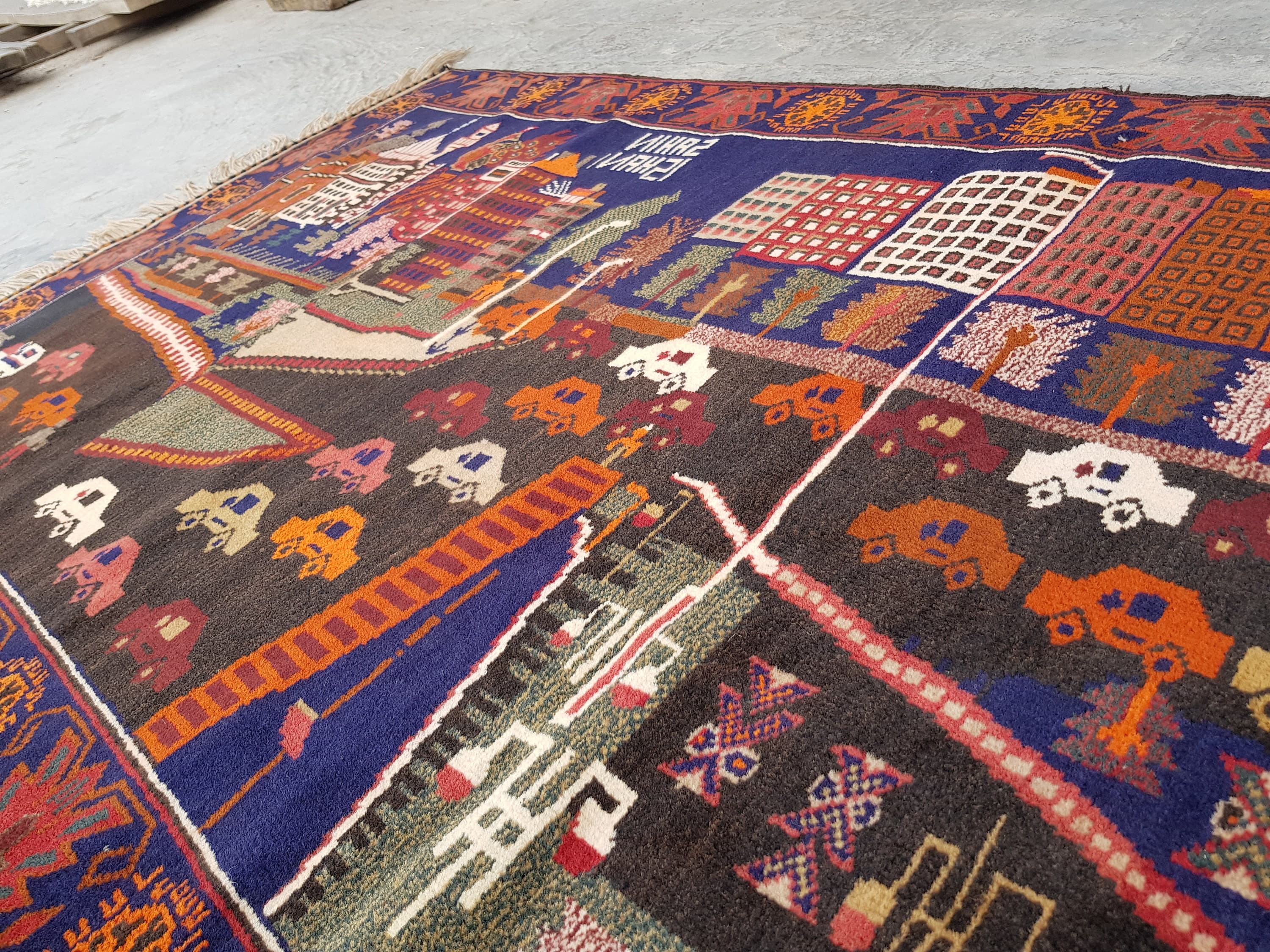 Handmade Afghan baluch rug nice wool rug oriental area rug vintage scenic rug - image 4