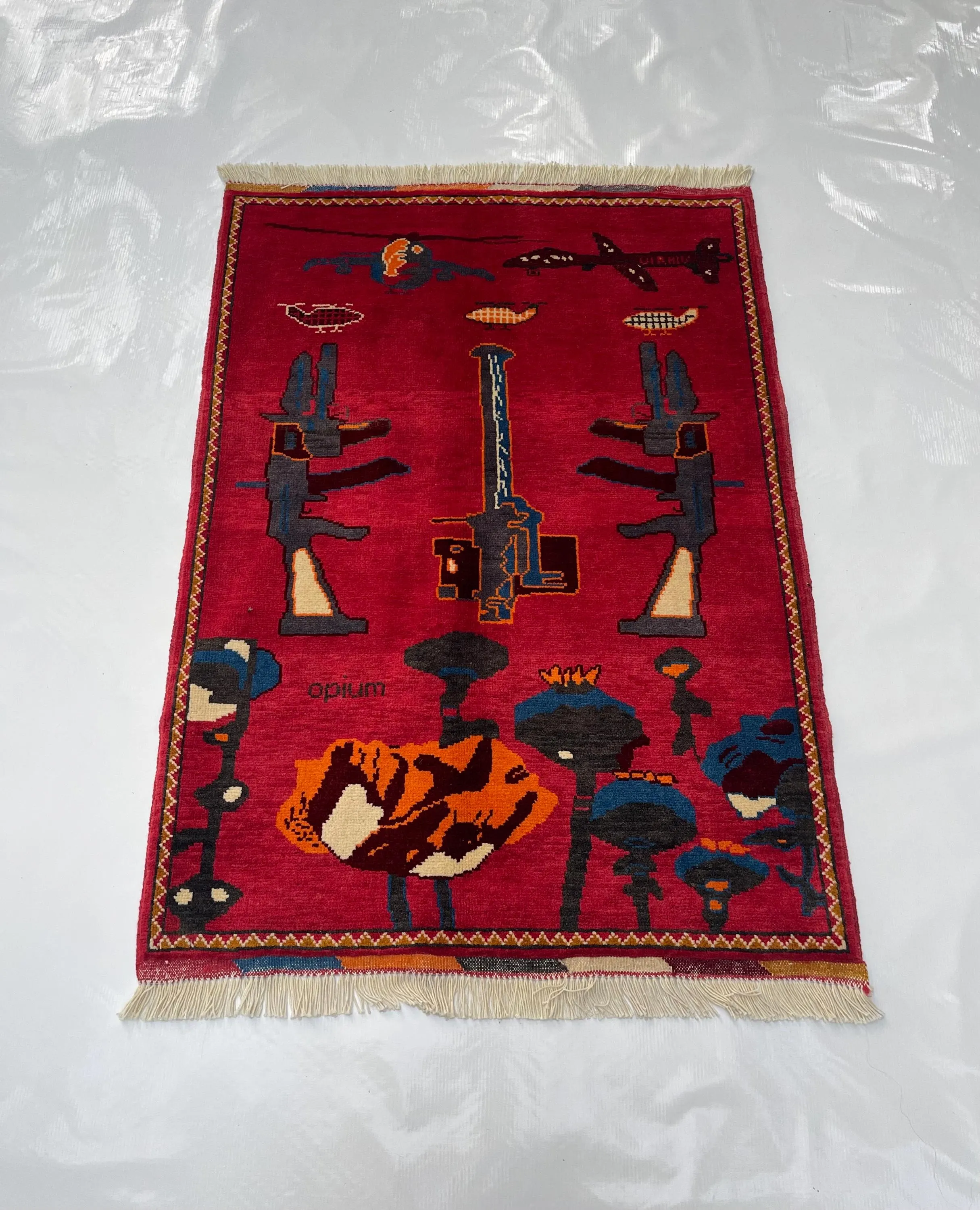 118x84 cm Afghan war rug wool war rug beautifully made Merinos war rug handicrafts  opiume  #756