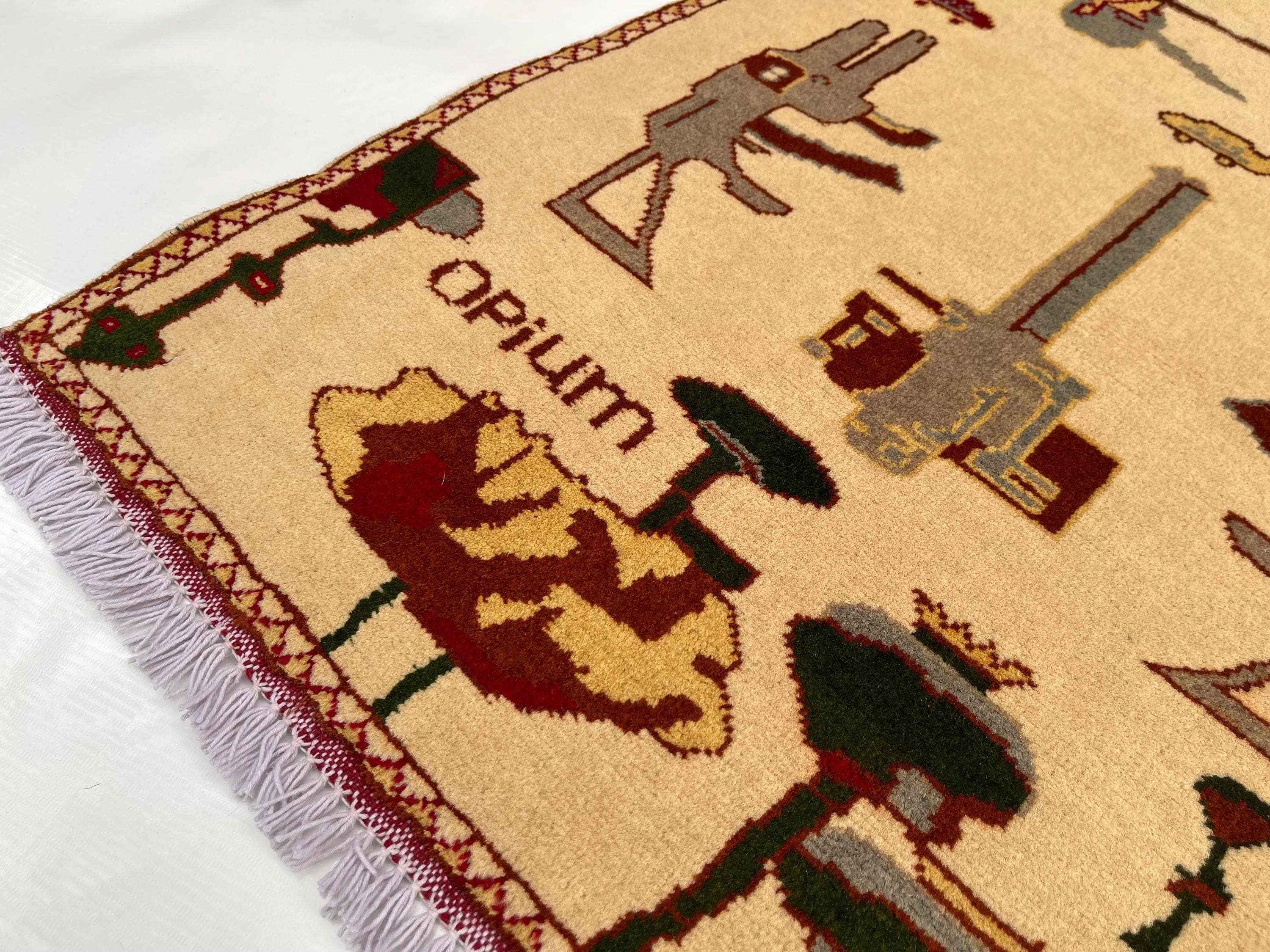 79x62 cm Classic Handmade Afghan war rug Beautifully made wool rug Nomadic Rug Oriental War Rug mini rug handicrafts #388 - image 3