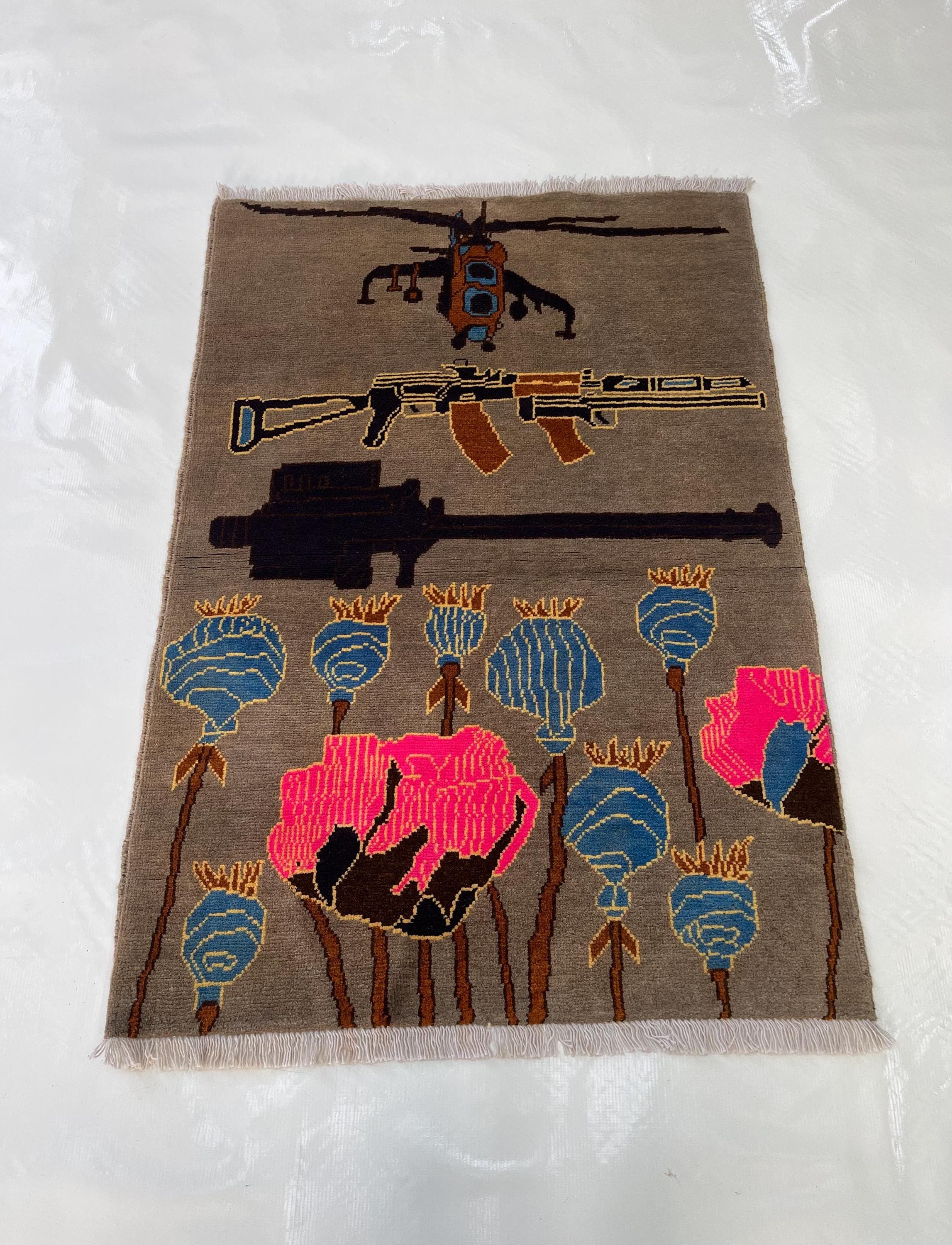 122x85 cm War rug Ethnic Afghan rug handmade rug Beautifully made wool rug afghan rug handicrafts folk art #665
