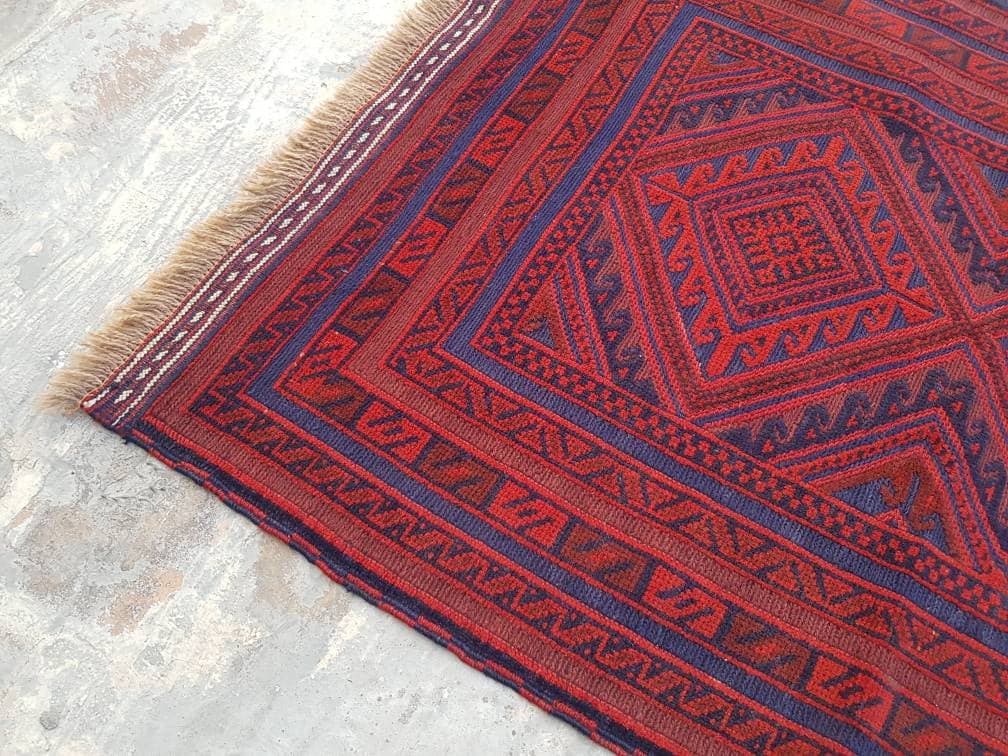 3'9"×2'8" ft Afghan kilim nice tribal rug oriental area kilim rug vegetable dyed handmade rug colourful decorative kilim mushvani kilim - image 5