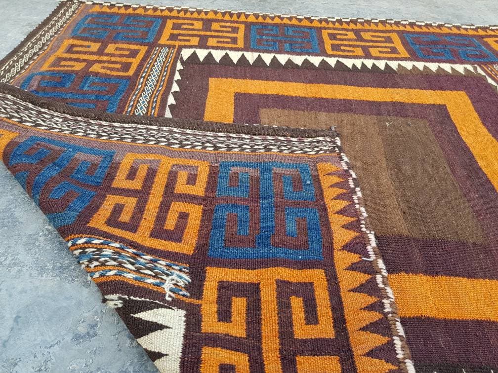 5'7"×4'7" feet Afghan kilim nice quality wool kilim rug flat weave decorative kilim handmade kilim rug Nomadic rug tapestry Weave - image 3