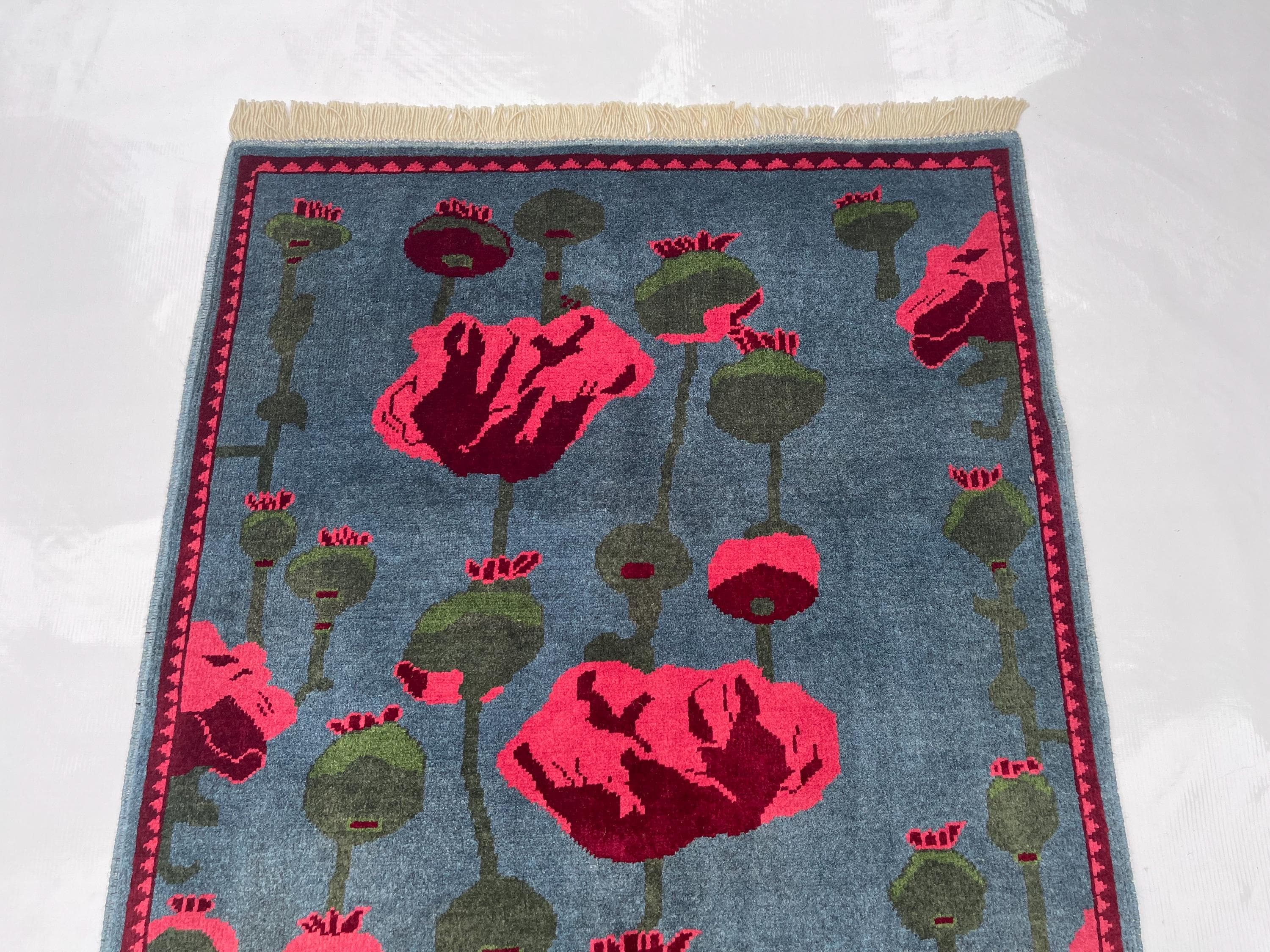 123x85 cm Classic Handmade Afghan war rug Beautifully made wool rug Nomadic Rug Oriental War Rug mini rug Opiume#363 - image 3