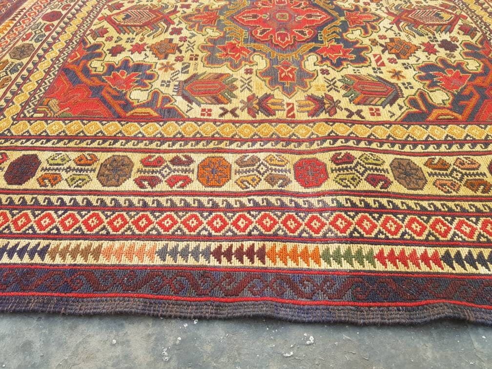 6'2"×4' feet Handmade Afghan Maliki kilim nice wool rug/kilim Ethnic decorative kilim nice quality flat/tapestry Weave kilim - image 4