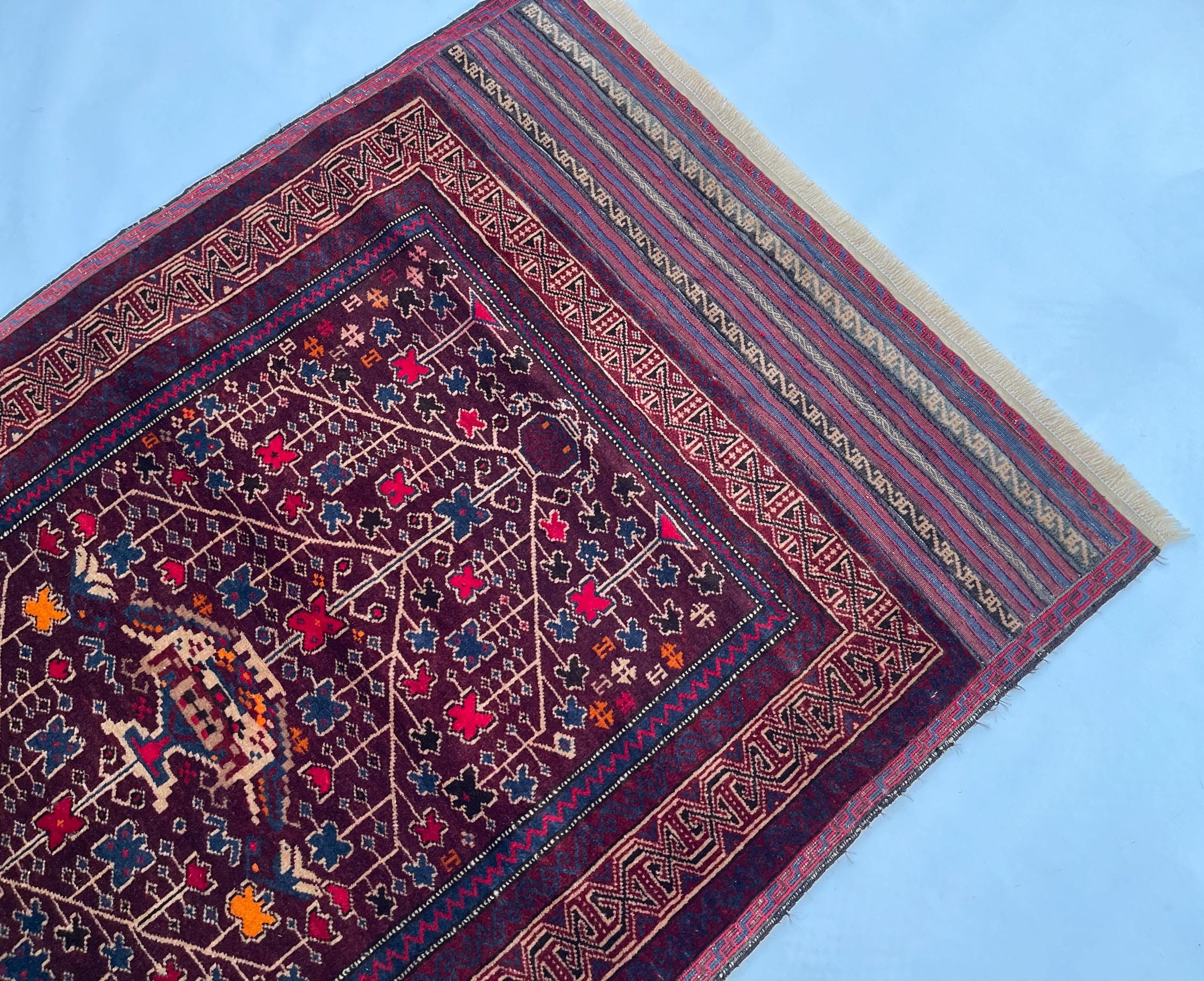 152x101 cm Afghan rug nice thaimani tribal rug oriental area rug handmade rug wall hanging rug beautifully made Baluch rug #691 - image 4