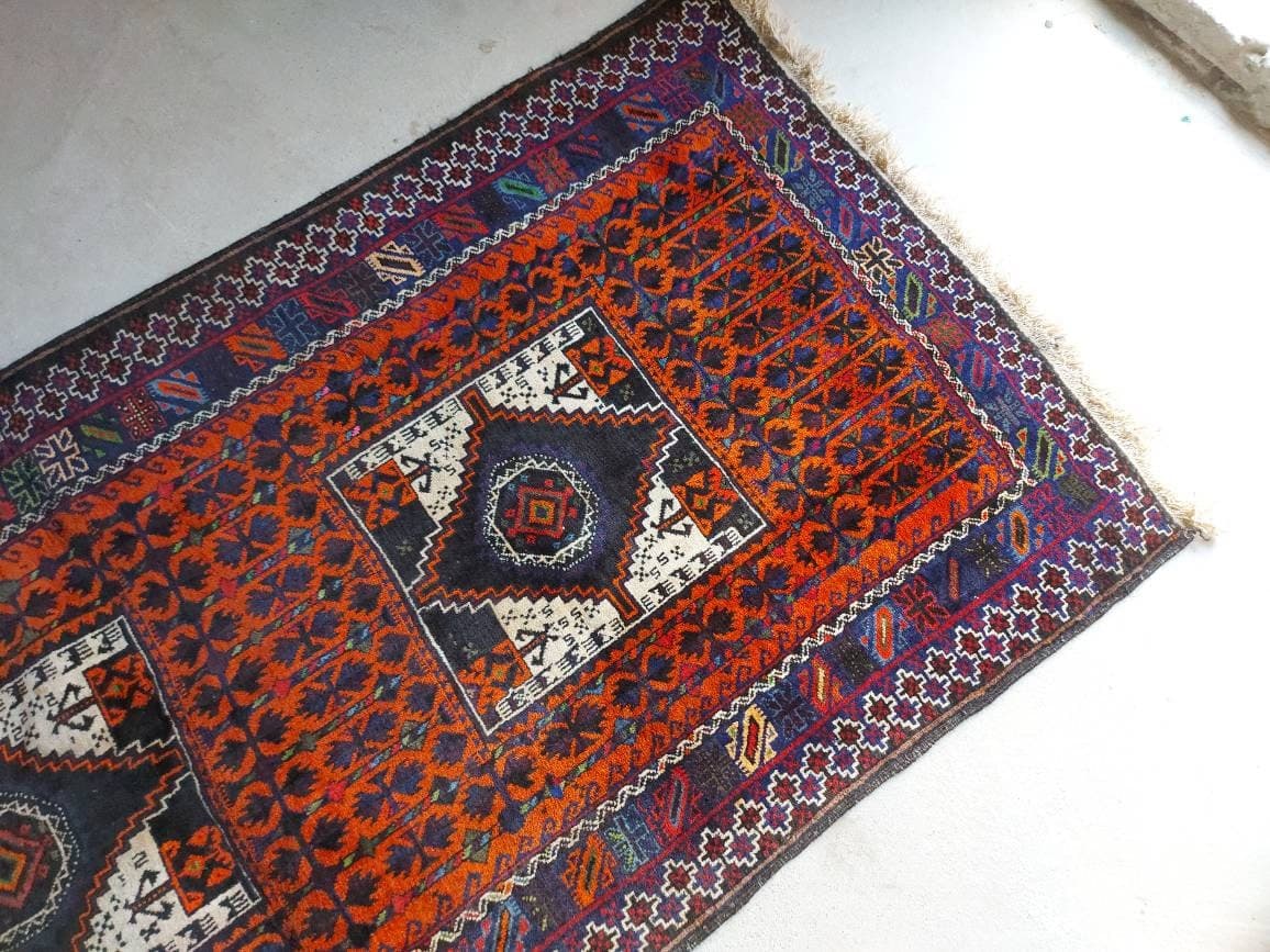 6'8"×3'5" feet Handmade Afghan baluch rug nice wool rug vintage rug decorative rug Ethnic - image 3