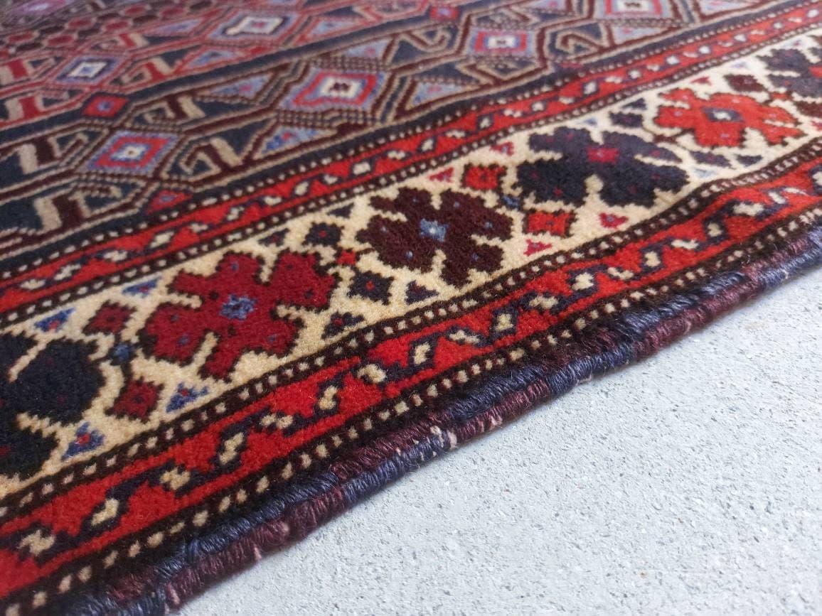 4'5"×2'11" Afghan rug nice thaimani tribal rug oriental area rug vegetable dyed handmade vintage rug Baluch rug - image 5