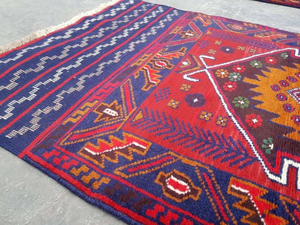 Handmade Afghan pair baluch rug nice wool rug oriental area rug Sarplas rug pair Shindand Tribal rugs - image 3