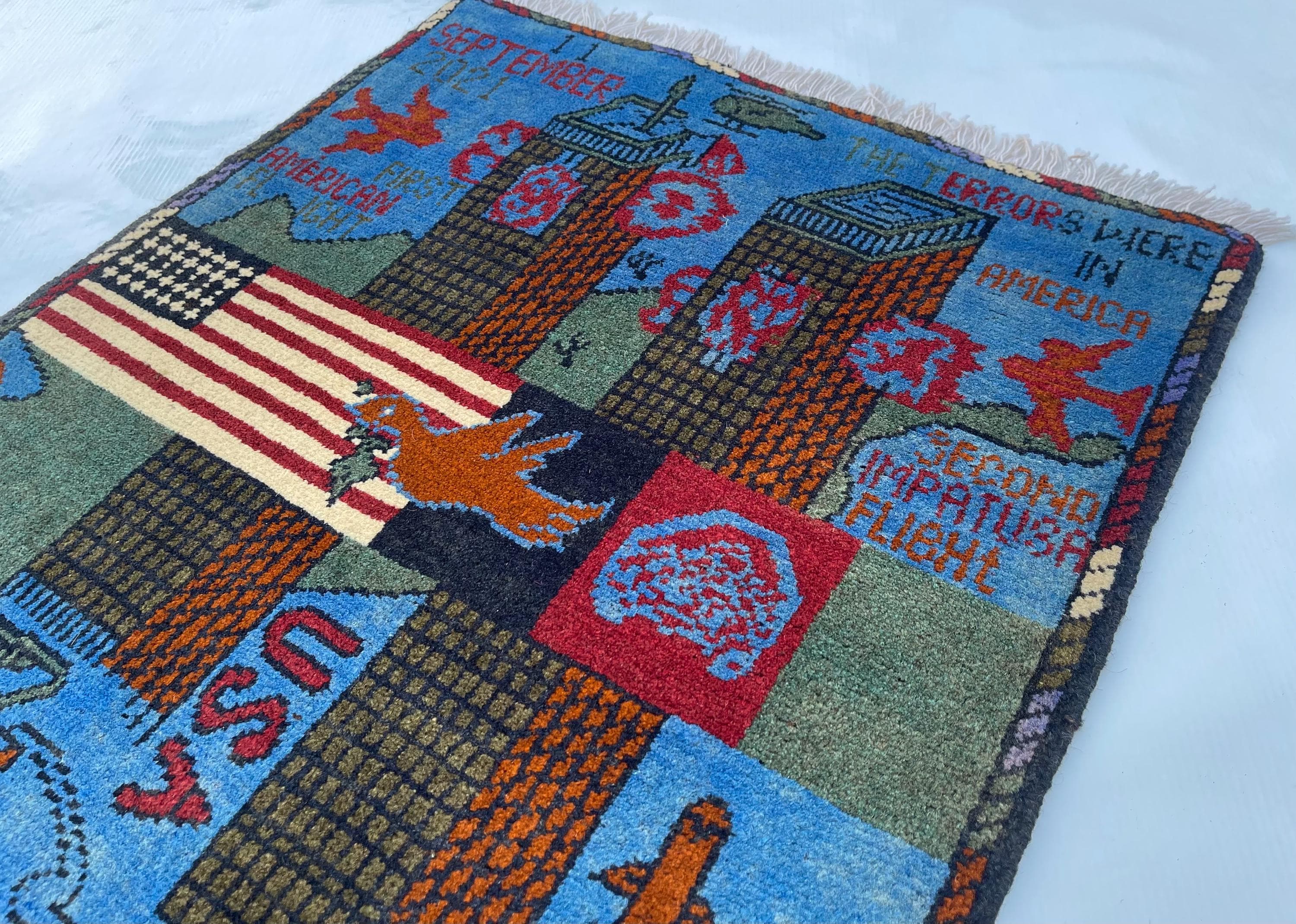 79x60 cm Classic Handmade Afghan war rug Beautifully made wool rug Nomadic Rug Oriental War Rug mini rug 9//11  #112 - image 3