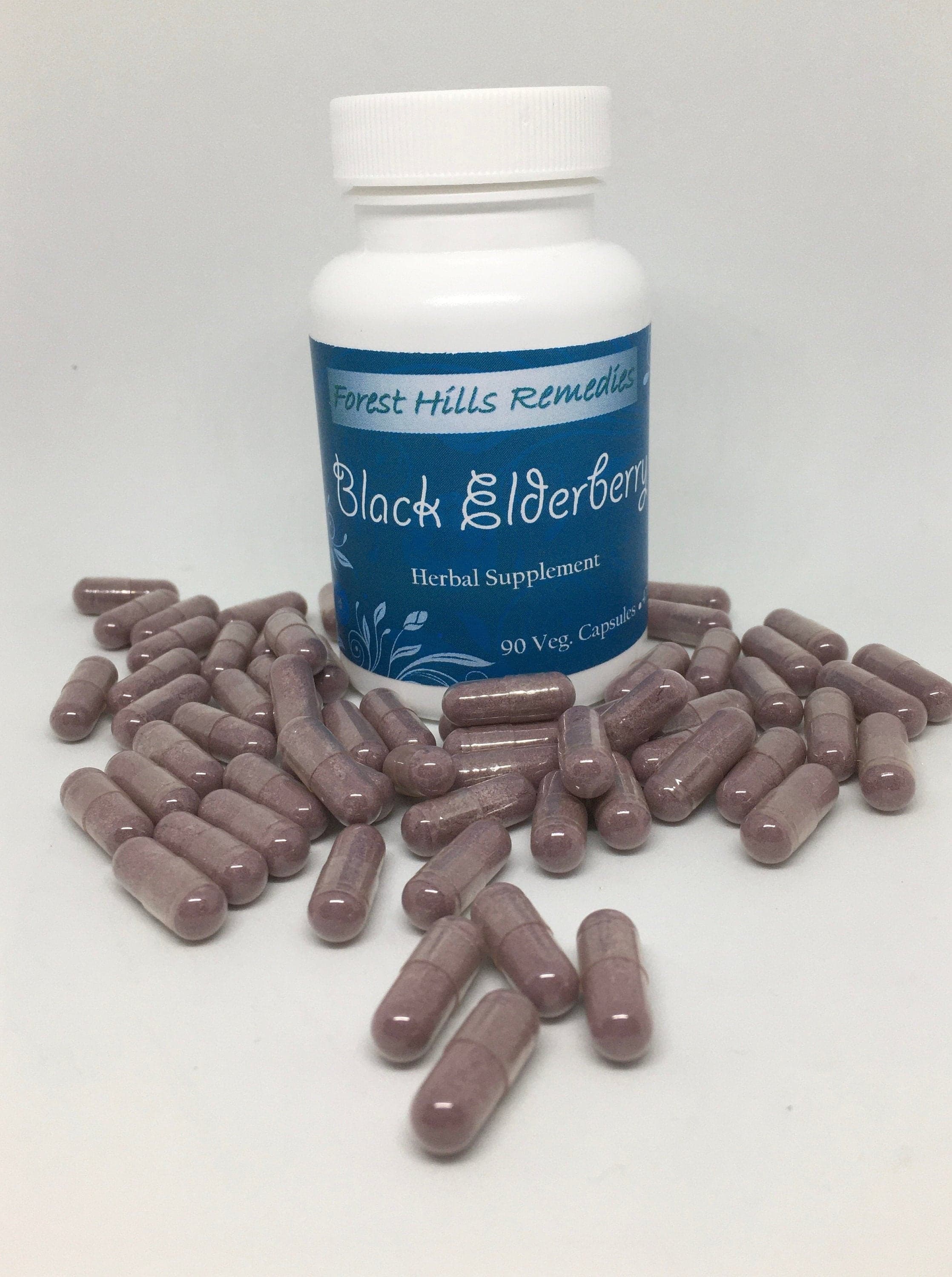 Black Elderberry Vegan Capsules, Sambucus nigra Fruits, Kosher, Halal, Wholesale and Retail