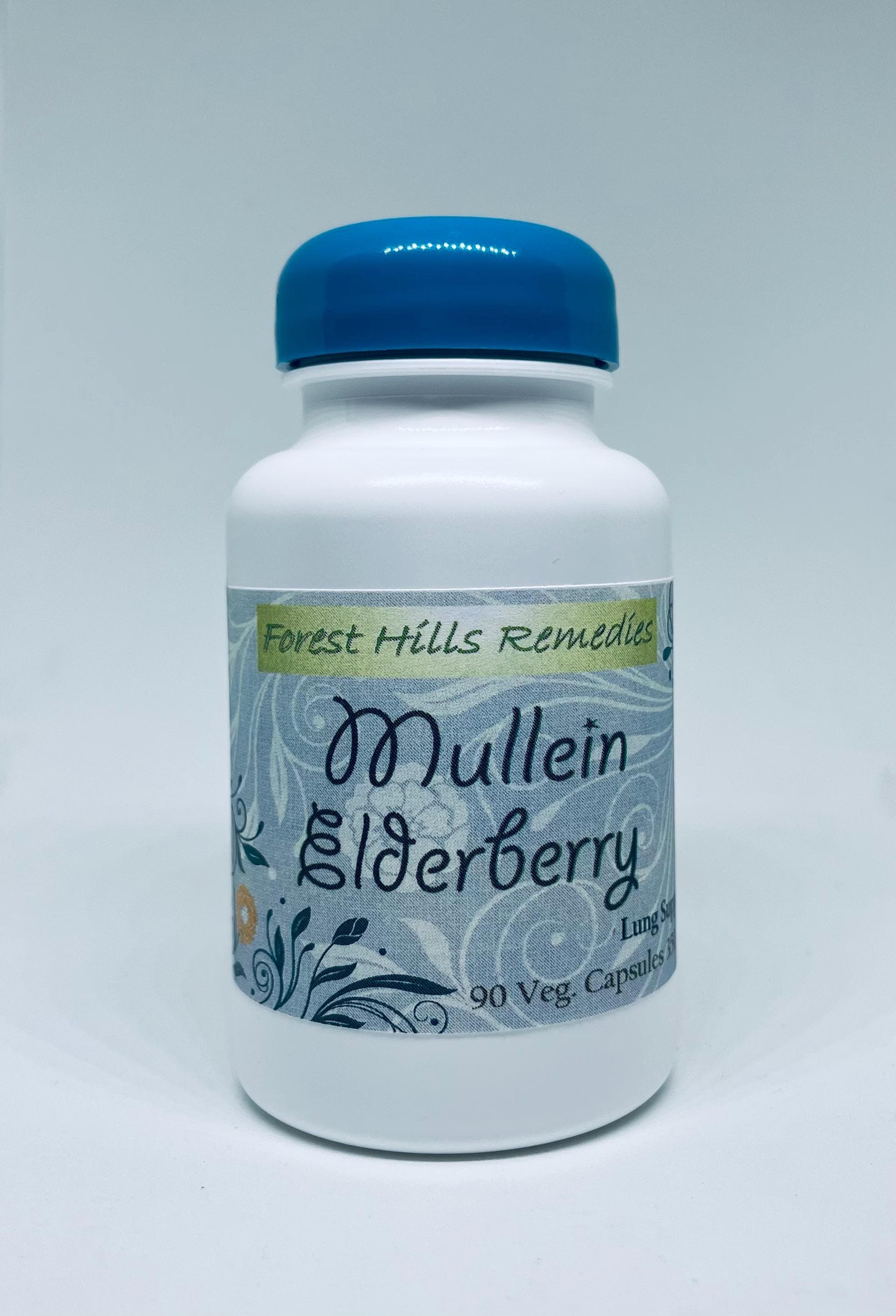 Mullein and Elderberry, Vegan, Kosher, Halal Capsules, Freshly Made to Orders, Pure Herbals, No Additives, Retail and Wholesale