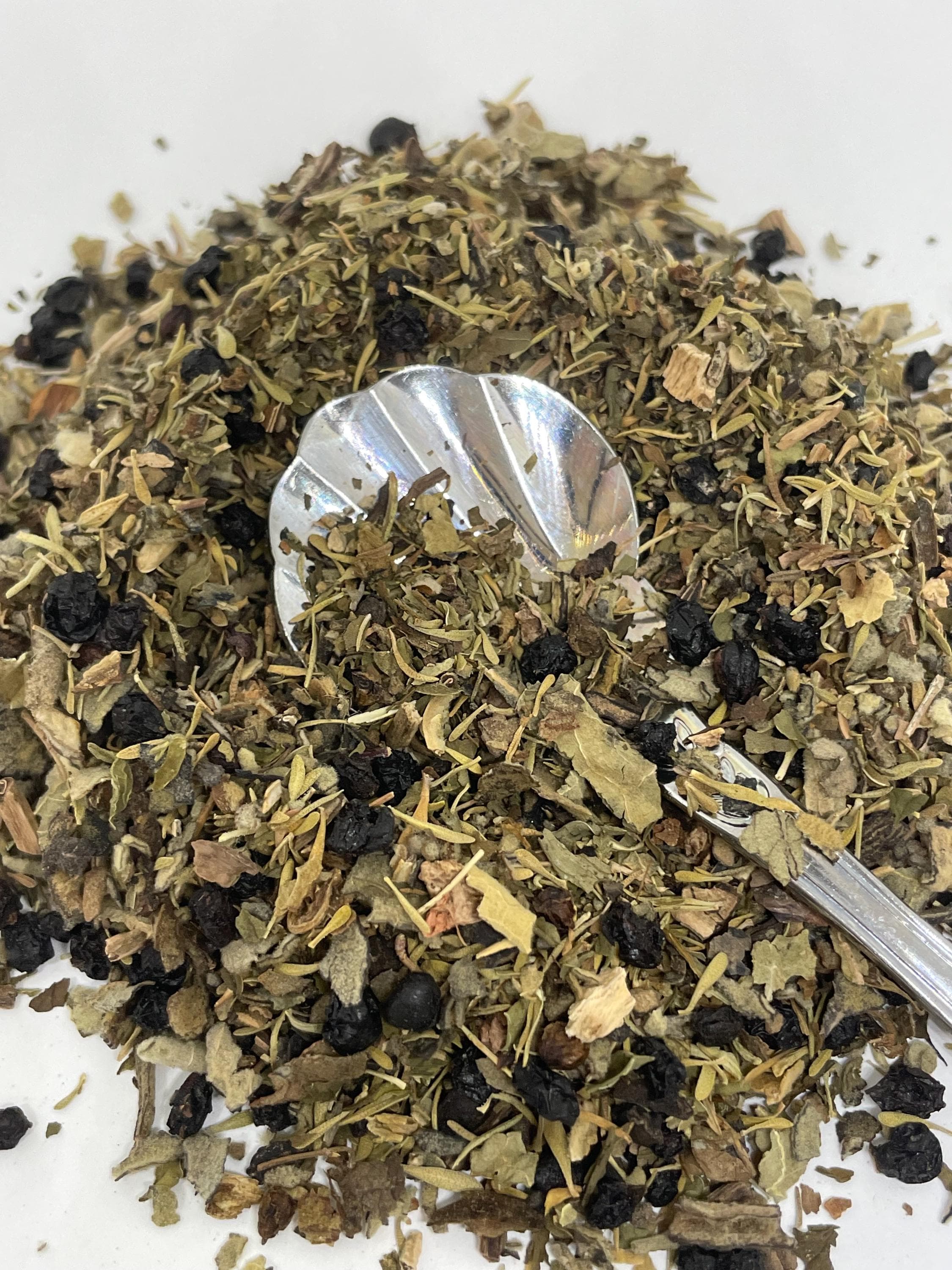 Happy Breathe, Mullein, Elderberry, Peppermint, Thyme, Eucalyptus, Loose Leaf Tea, Herbal Tea, Serve Hot, Winter Tea, Organic, Vegan - image 3