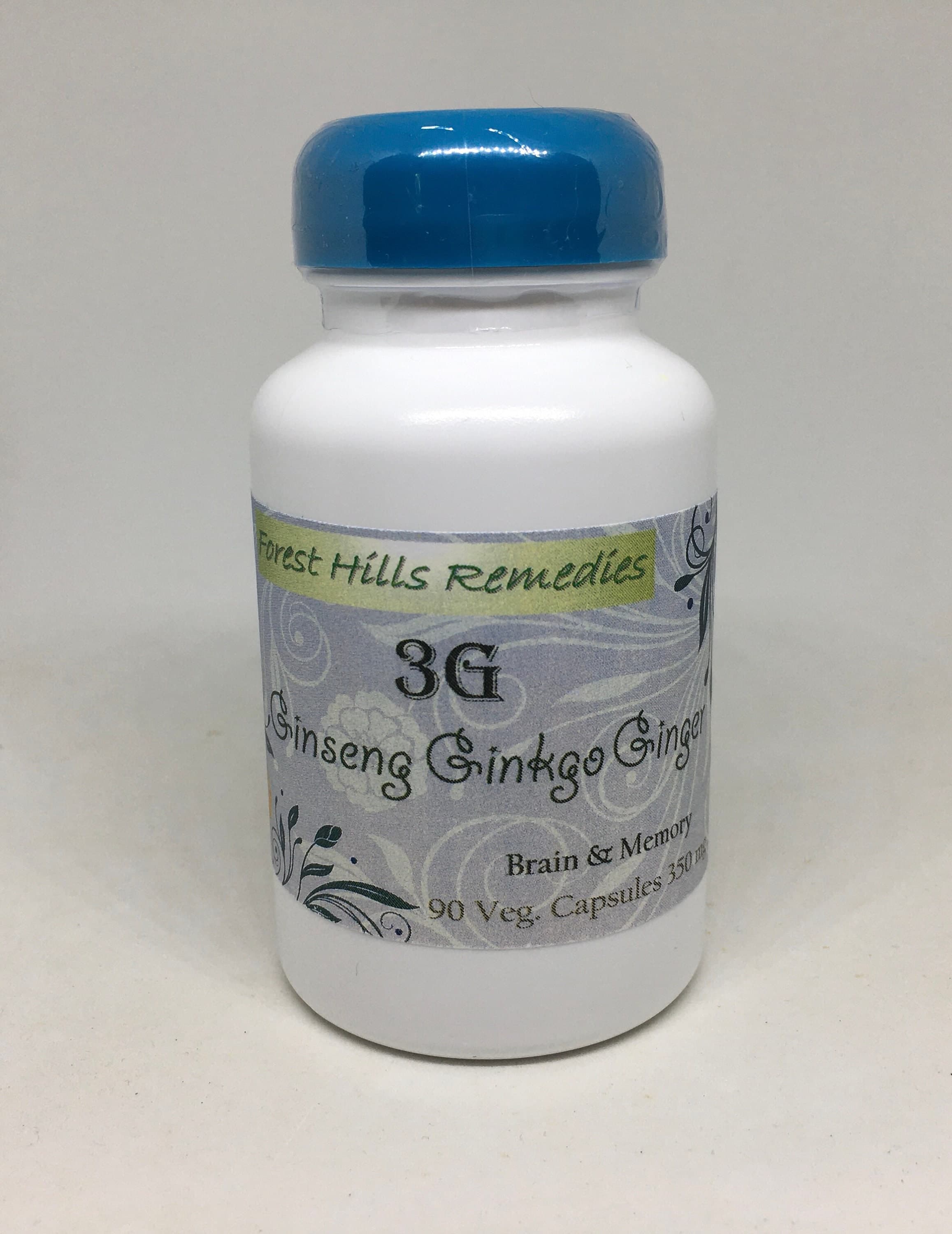 Brain & Memory Vegan Capsule, 3G, 100% Pure Ginseng, Ginkgo, Ginger, Retail and Wholesale