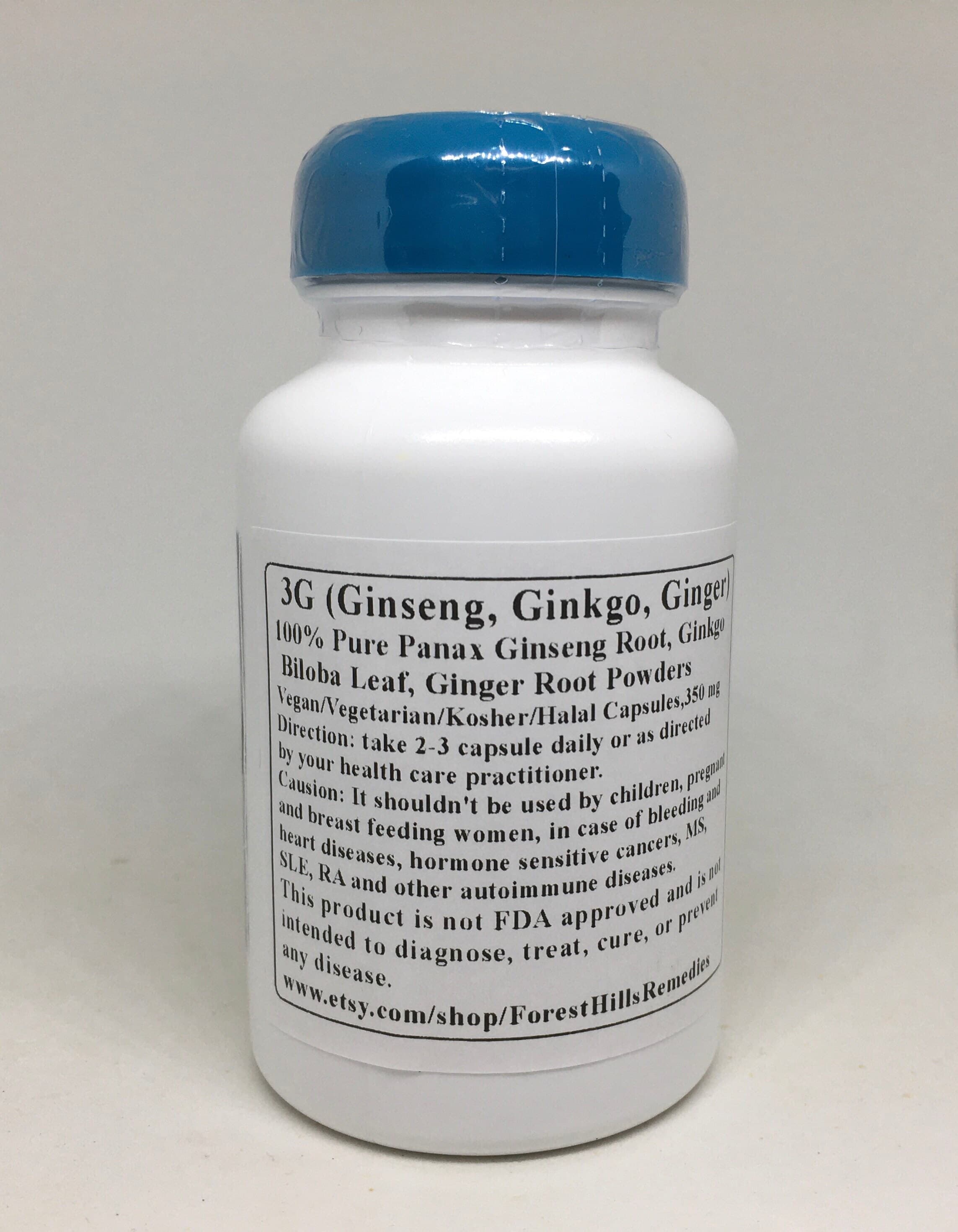 Brain & Memory Vegan Capsule, 3G, 100% Pure Ginseng, Ginkgo, Ginger, Retail and Wholesale - image 3