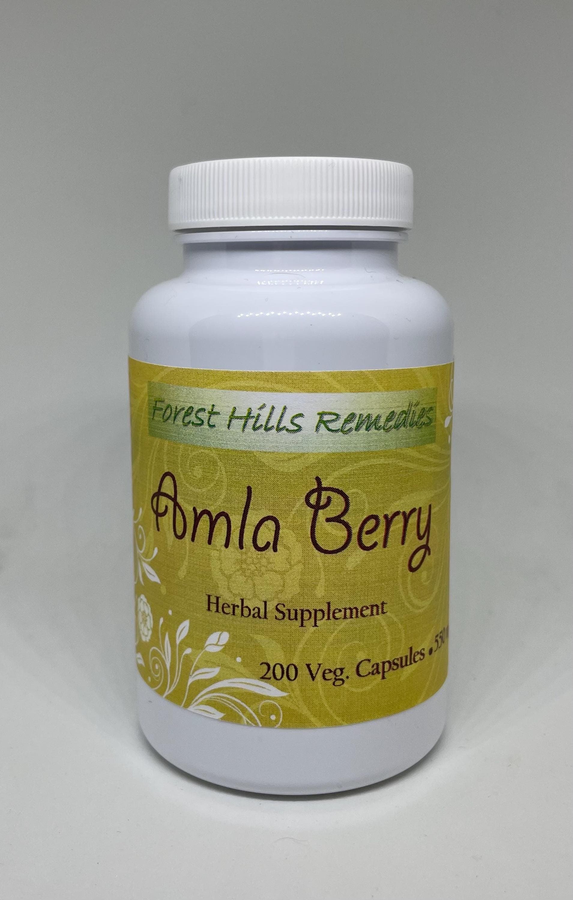 Amla Berry Vegan Capsule, 550 mg, Kosher, Halal, Indian gooseberry, No additives, Fresh made to order, Free Shipping