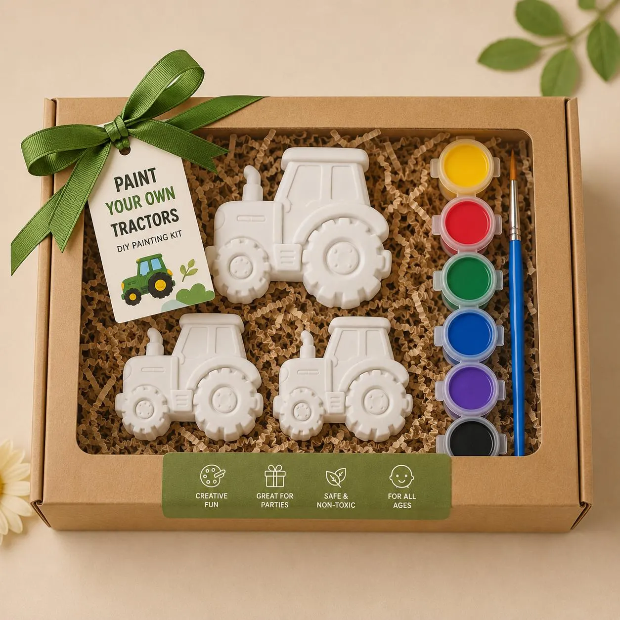 Tractor Kids Painting Kit – DIY Farm Craft Gift Box