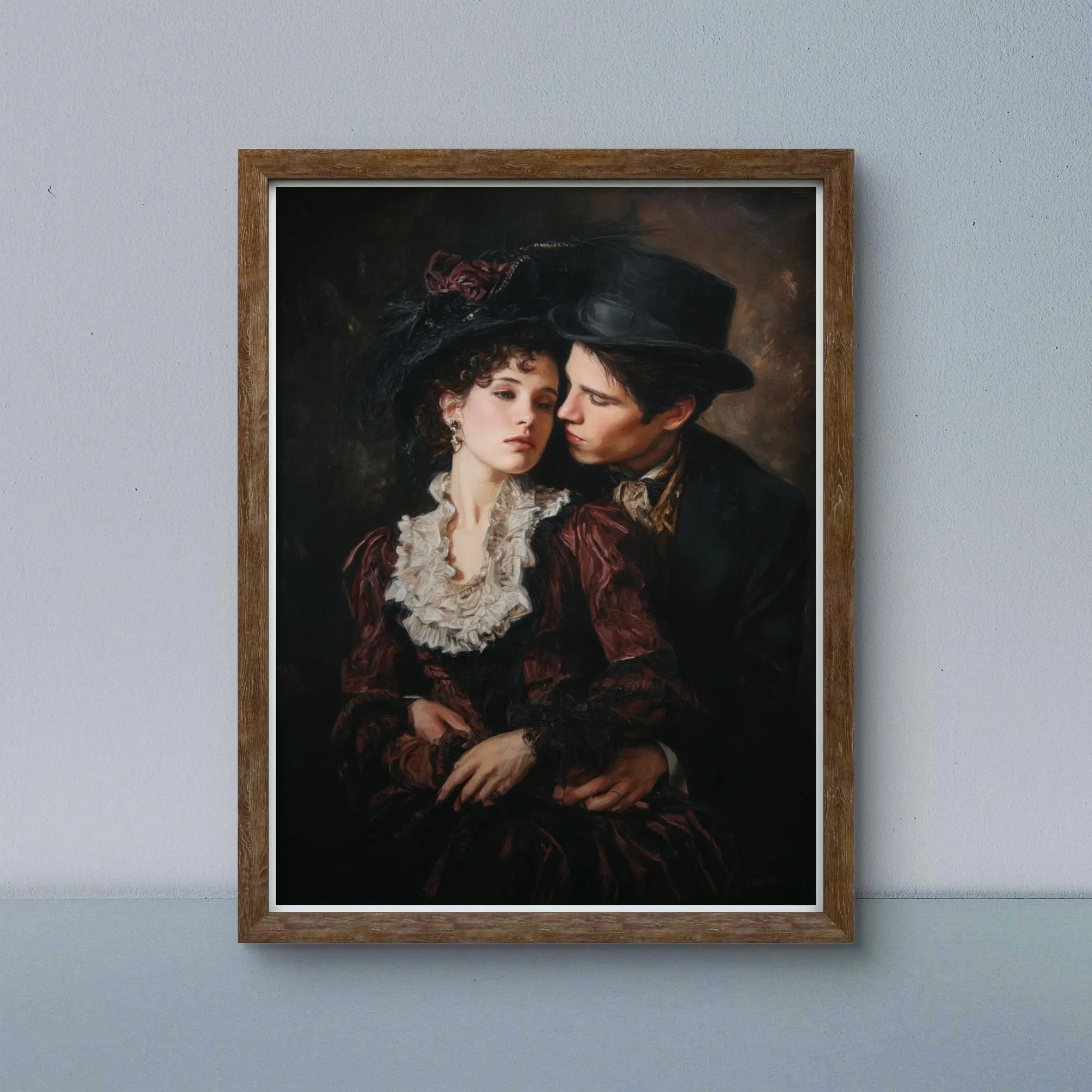 Set of 12 Vintage Victorian Romance Oil Painting Prints | Elegant Couples & Sophisticated Lady Portraits on Parchment, Digital Download - image 4