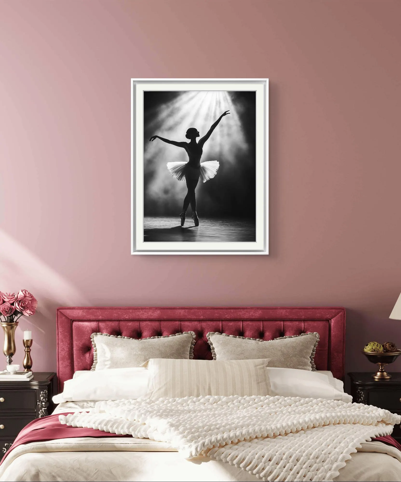 Ballerina Silhouette Art, Ballet Dancer Wall Decor, Black and White Ballet Print, Elegant Dance Artwork, Printable Minimalist Decor