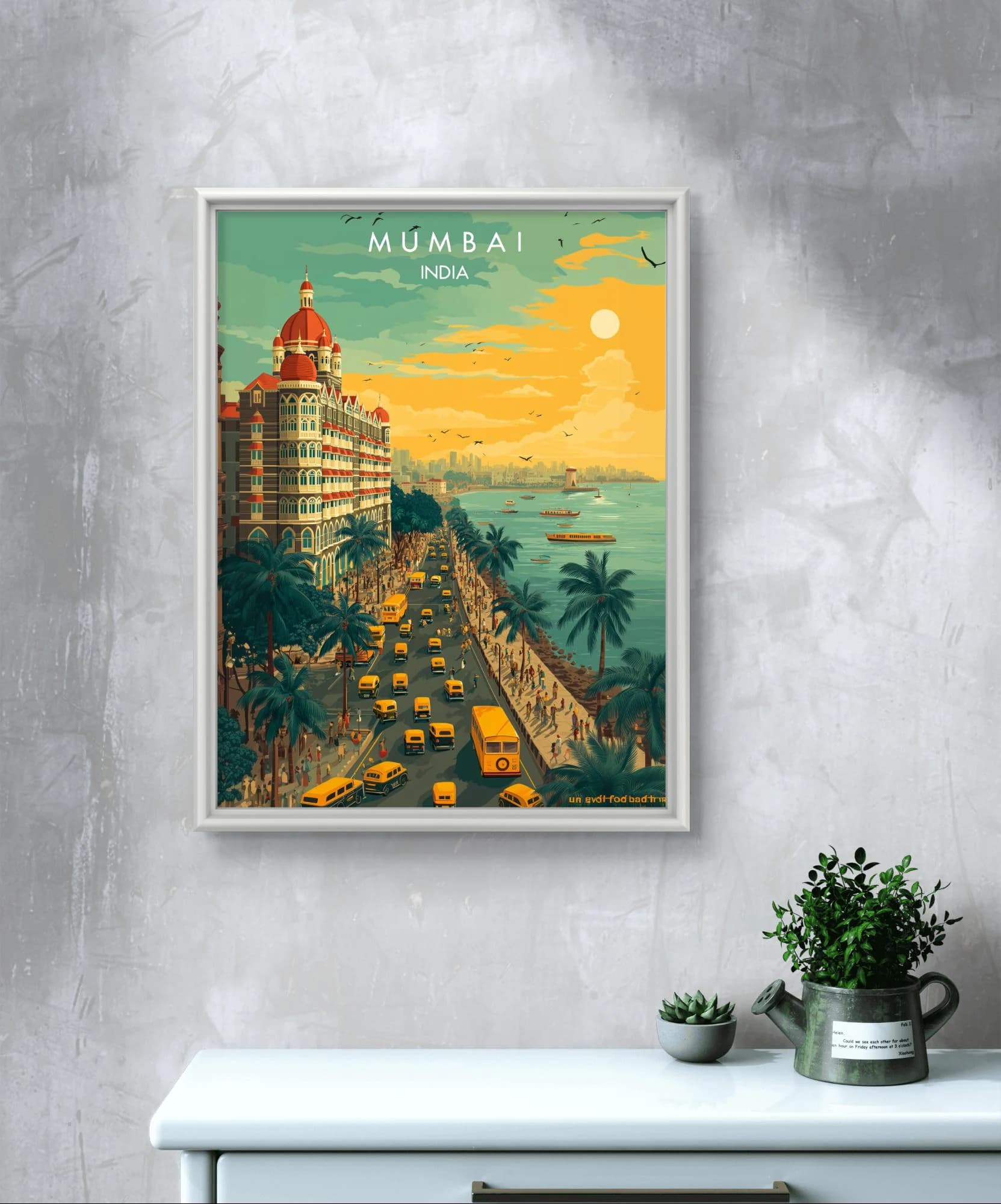 Mumbai India Travel Poster: Vintage Vector Art Print (Digital Download - image 4