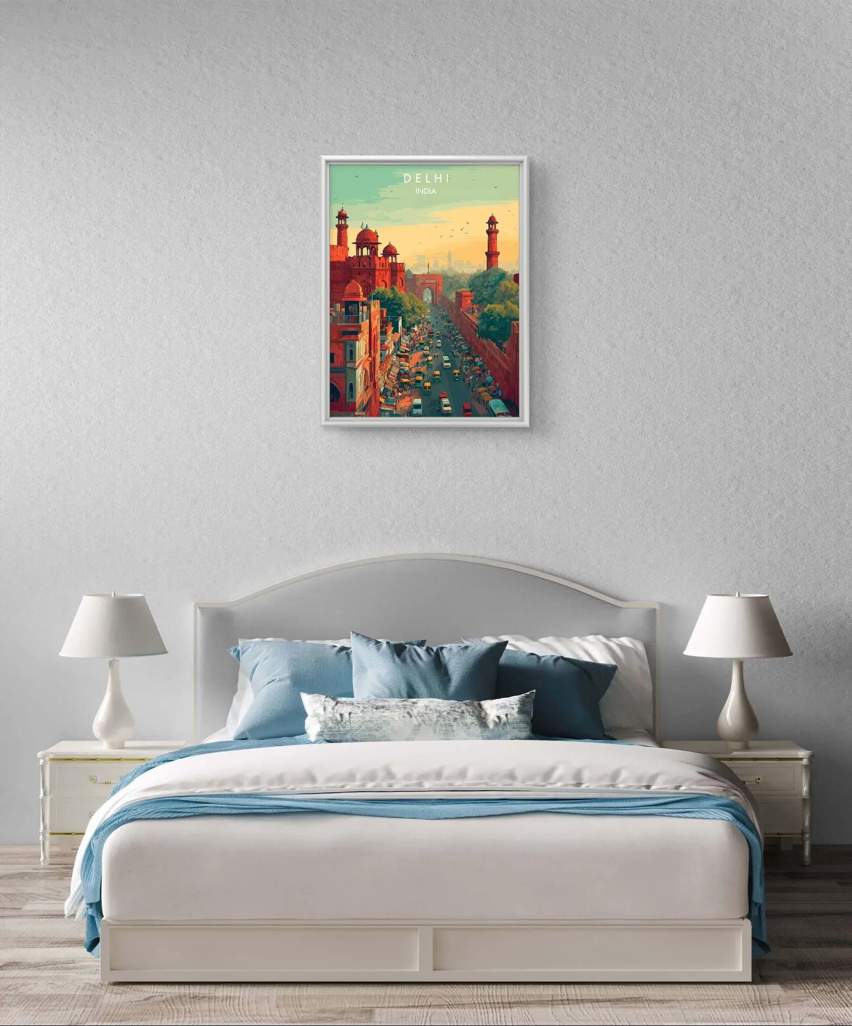 delhi poster, red fort wall art, india city print, indian culture art, old delhi decor, indian architecture, travel city art, vector india print, delhi illustration, vibrant wall decor, indian street scene, delhi market poster, historical city print