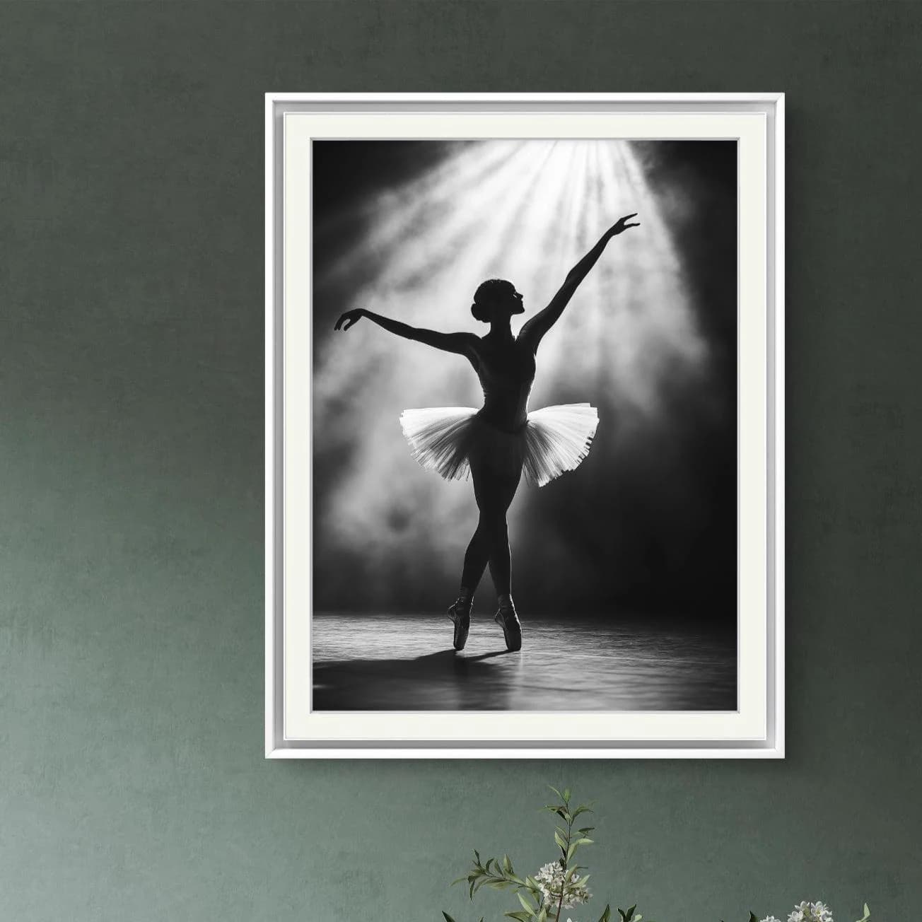 Ballerina Silhouette Art, Ballet Dancer Wall Decor, Black and White Ballet Print, Elegant Dance Artwork, Printable Minimalist Decor