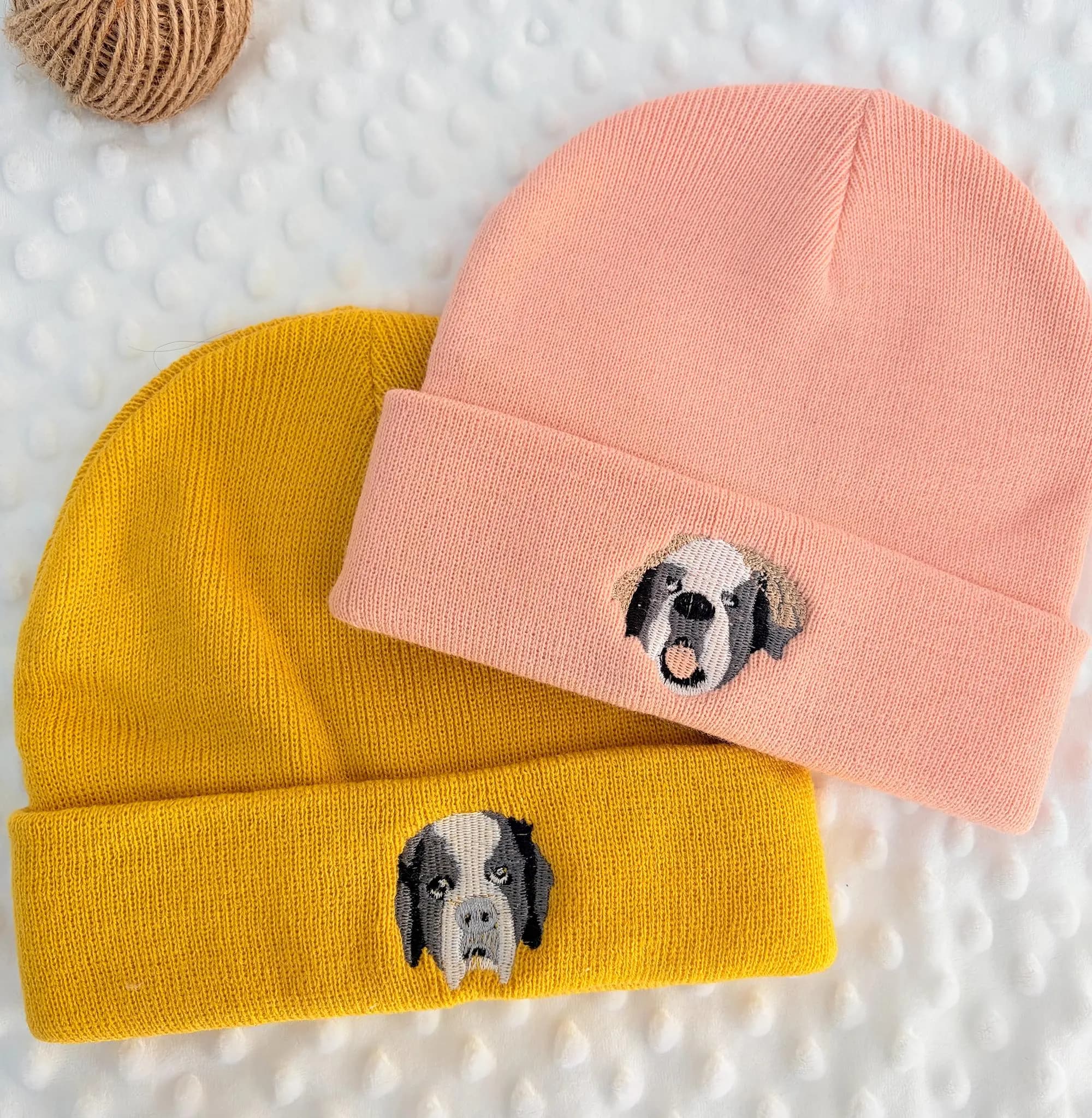 Embroidered Dog Cat Photo Beanie, Personalized Custom Christmas Gifts for Pet Lovers, Pet Portrait Beanie Gifts for Dog Mom 25120101 - image 4