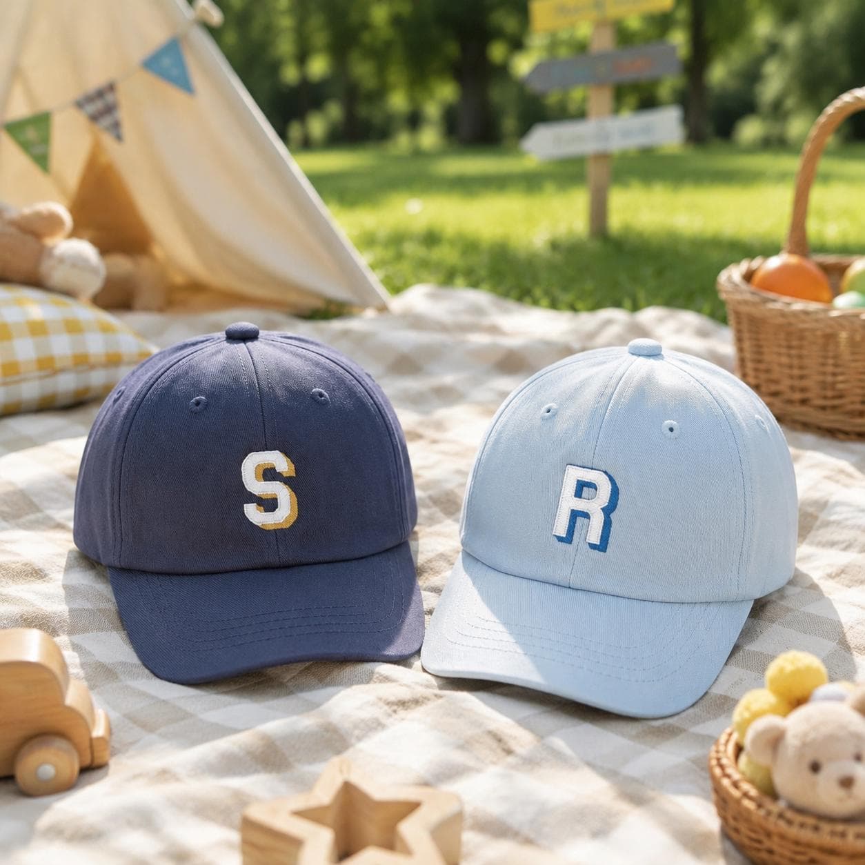 Toddler Monogram Initial Baseball Hat,Custom Single‑Letter Embroidered Cap,Personalized Sun Hat for Boys & Girlst,G0908