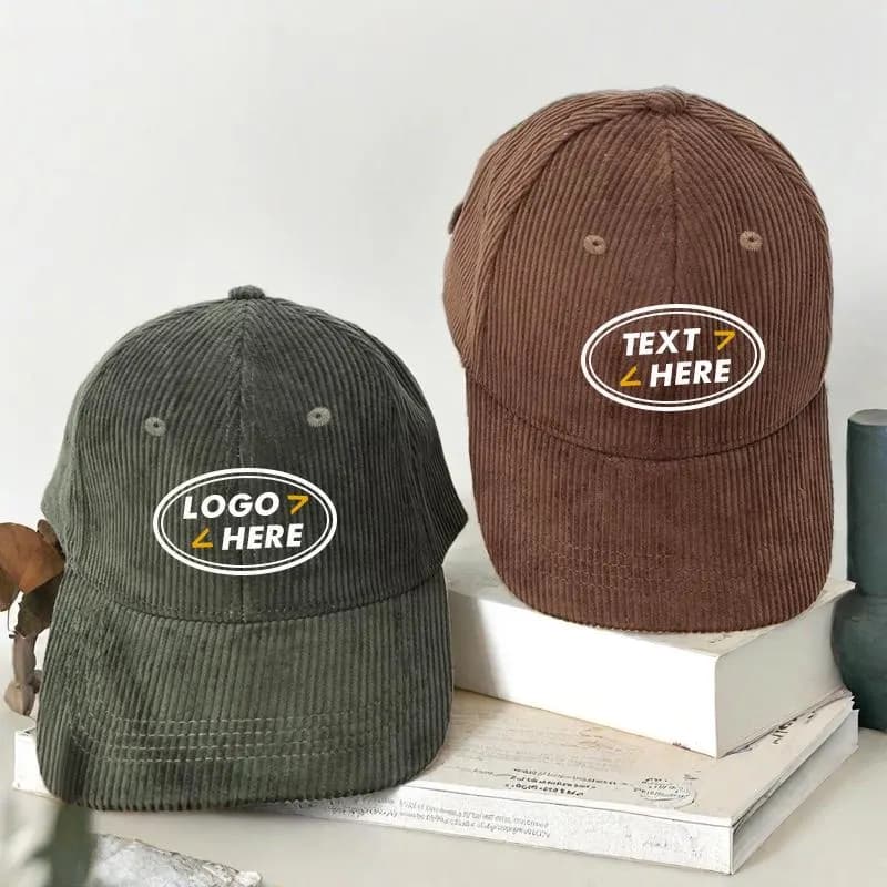 Custom hat corduroy handmade baseball cap men and women winter corduroy warm hat Gifts for Mom Personalized Corduroy Hat 24122203 - image 2